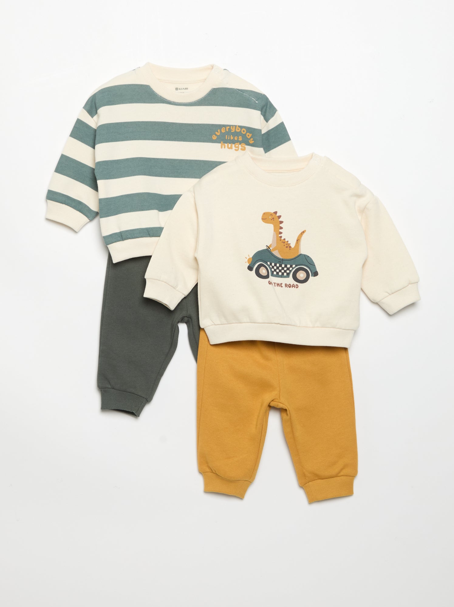 Lot de 2 ensembles 2 pièces - sweat + pantalon - Beige