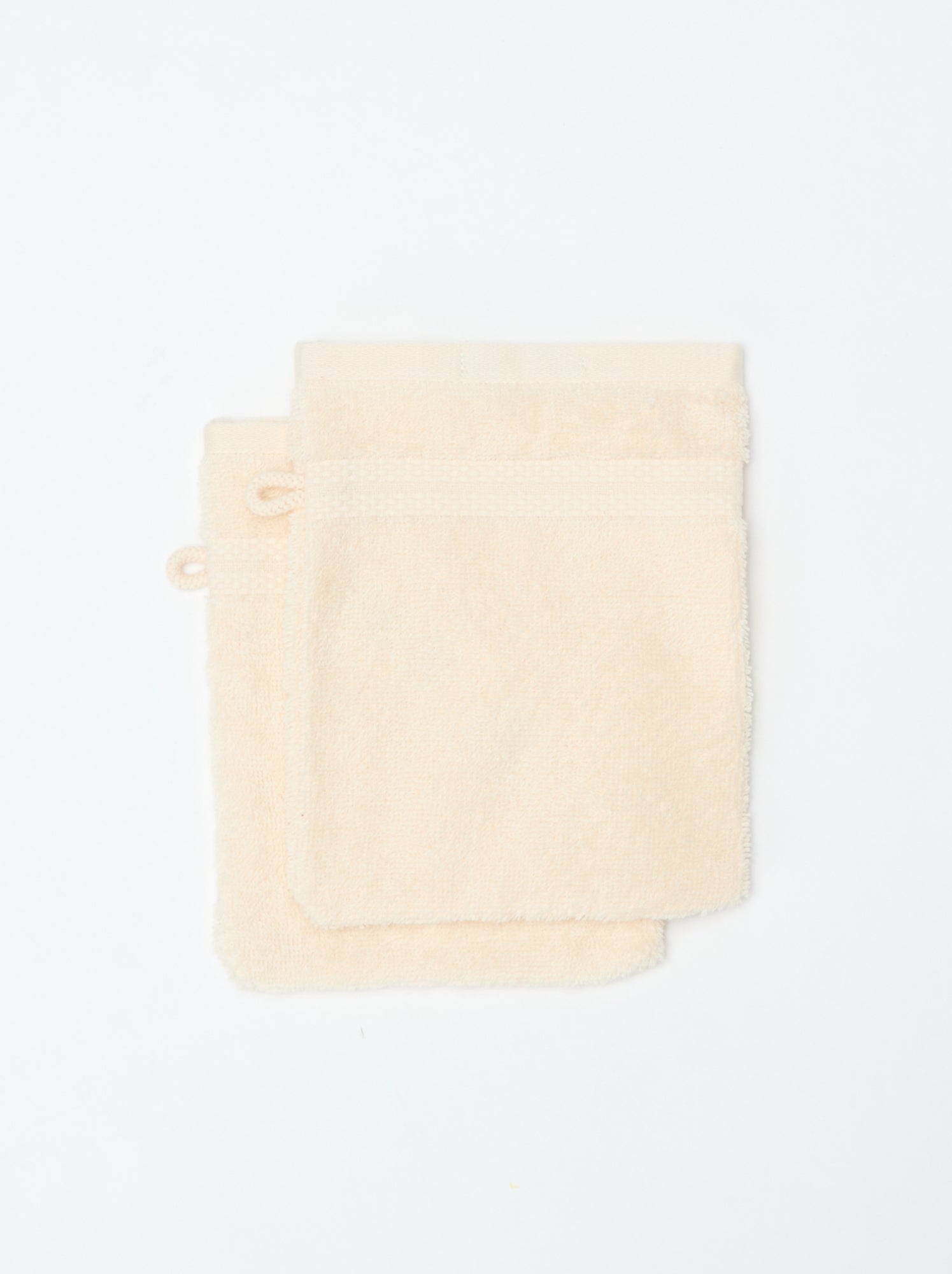Lot de 2 gants de toilette - Blanc