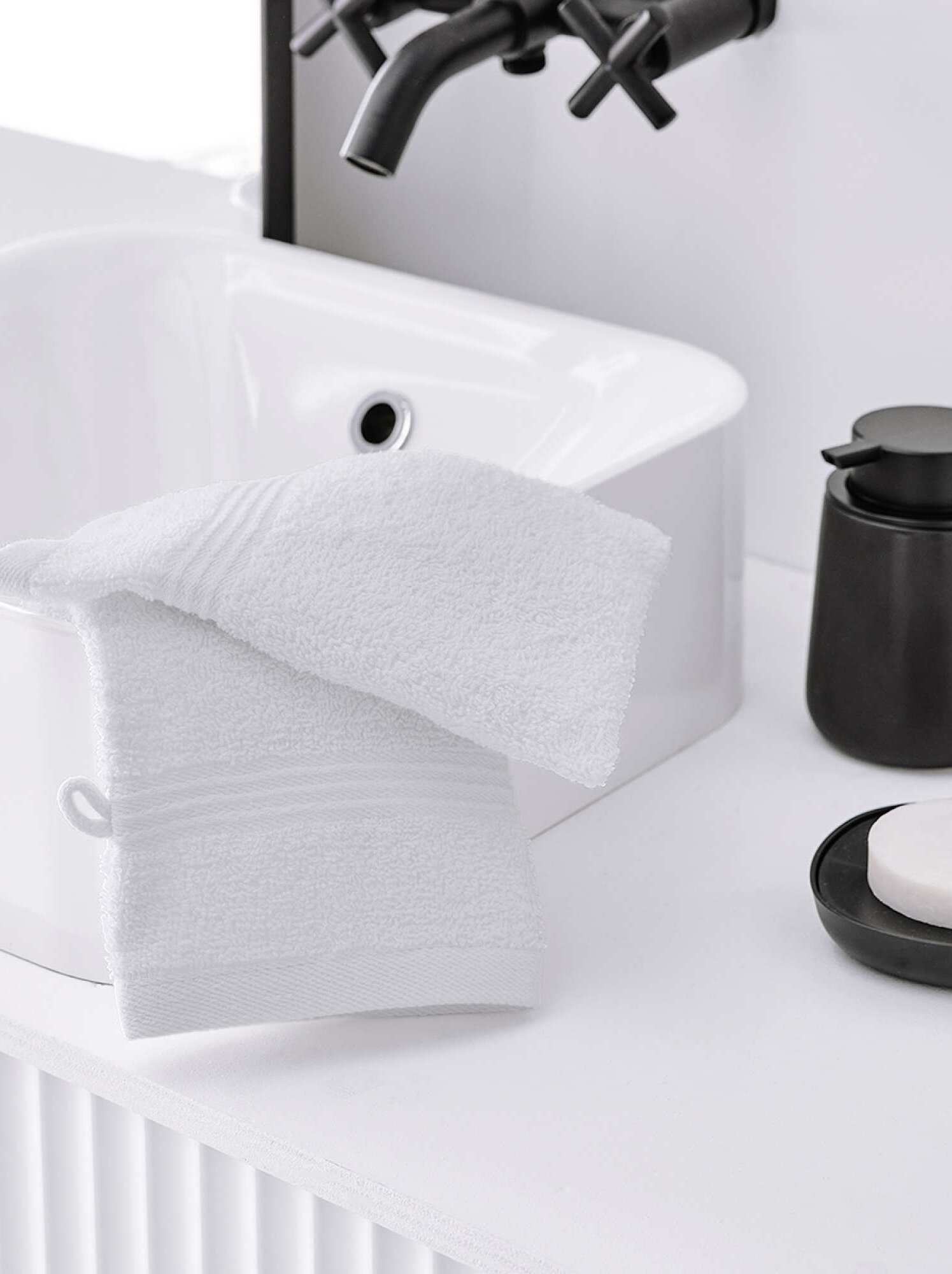 Lot de 2 gants de toilette - blanc