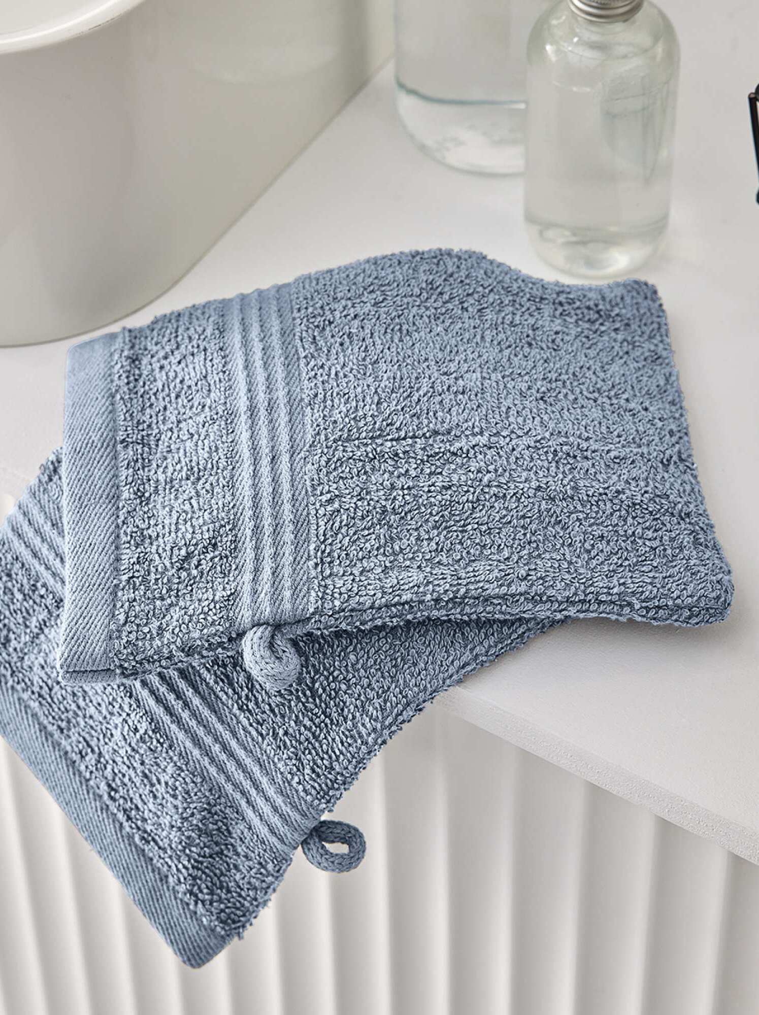 Lot de 2 gants de toilette - bleu