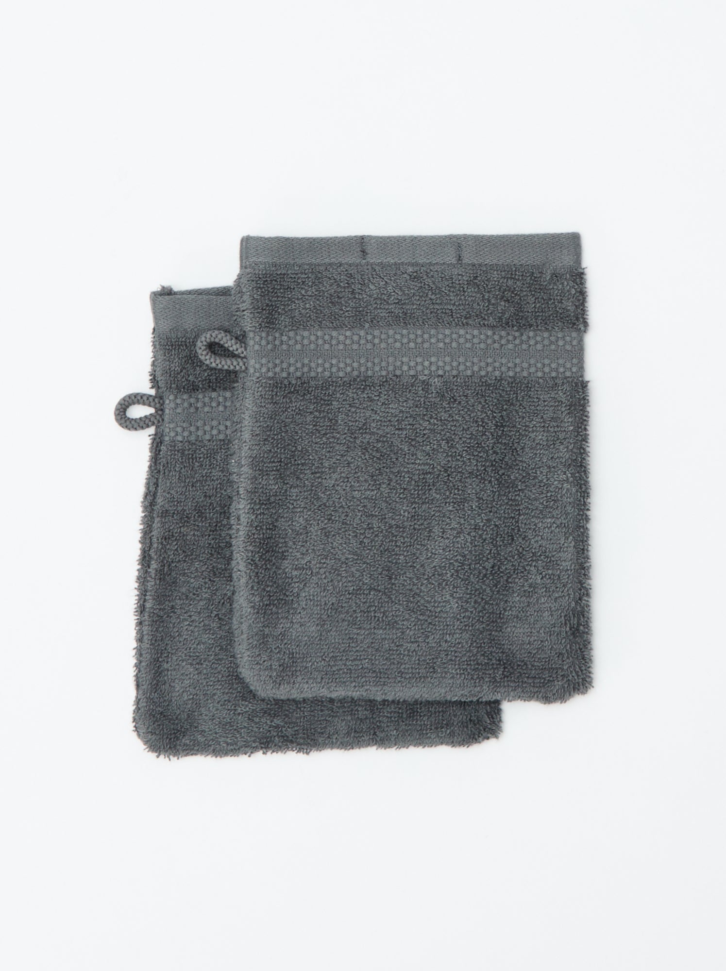 Lot de 2 gants de toilette - Gris