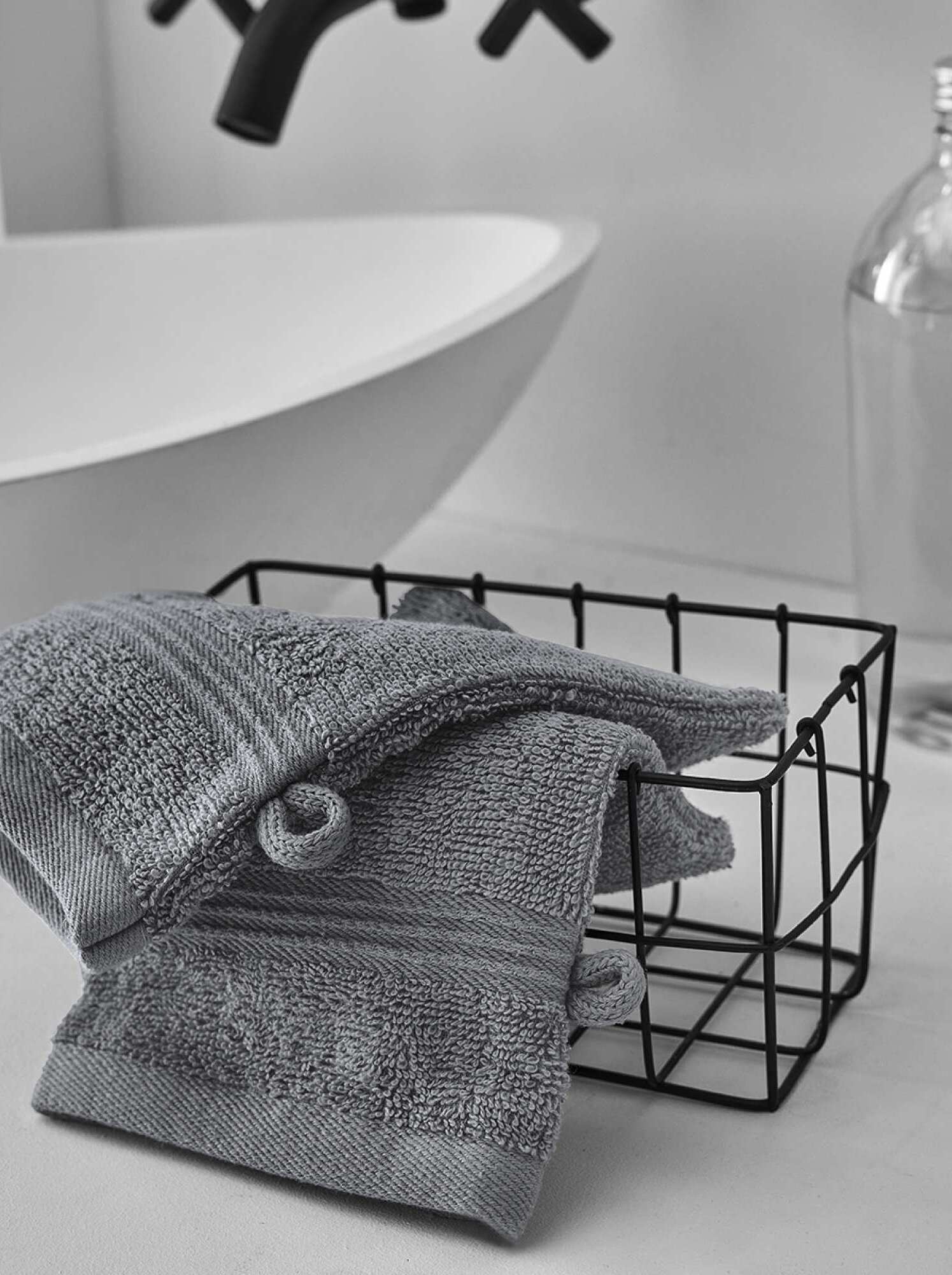 Lot de 2 gants de toilette - gris