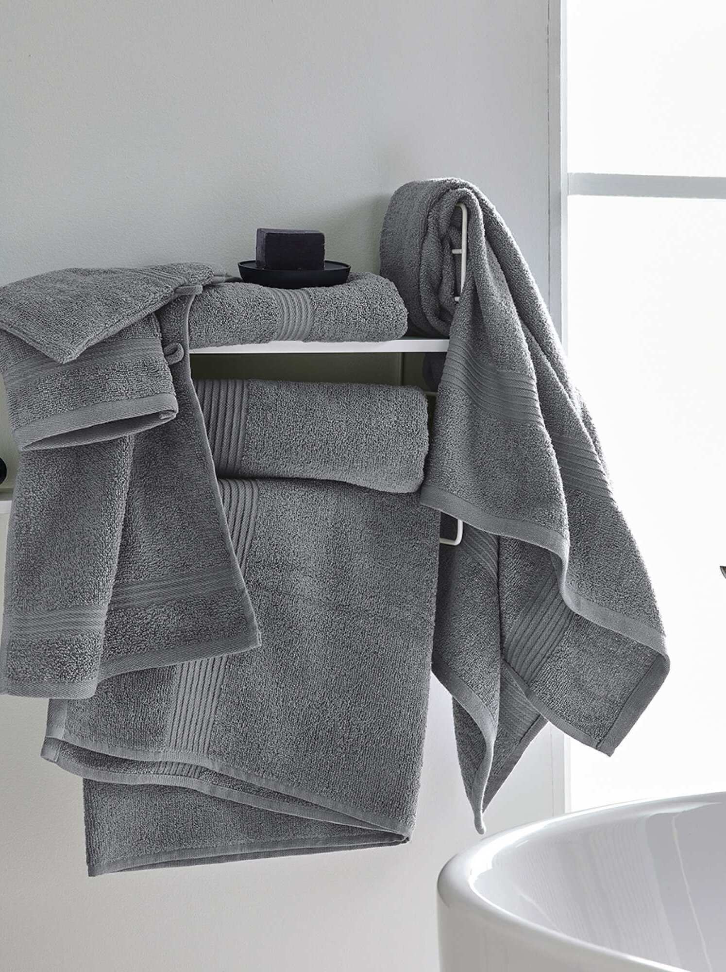 Lot de 2 gants de toilette - gris
