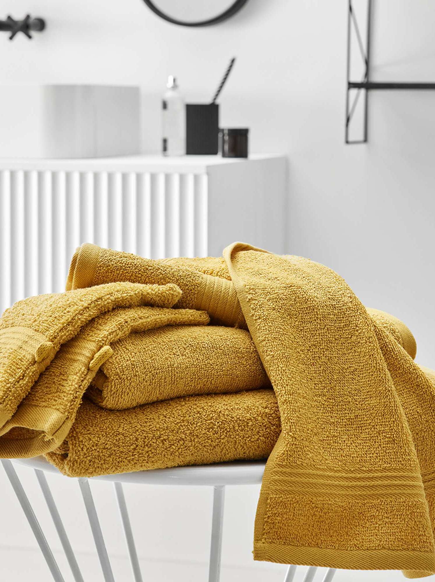 Lot de 2 gants de toilette - moutarde