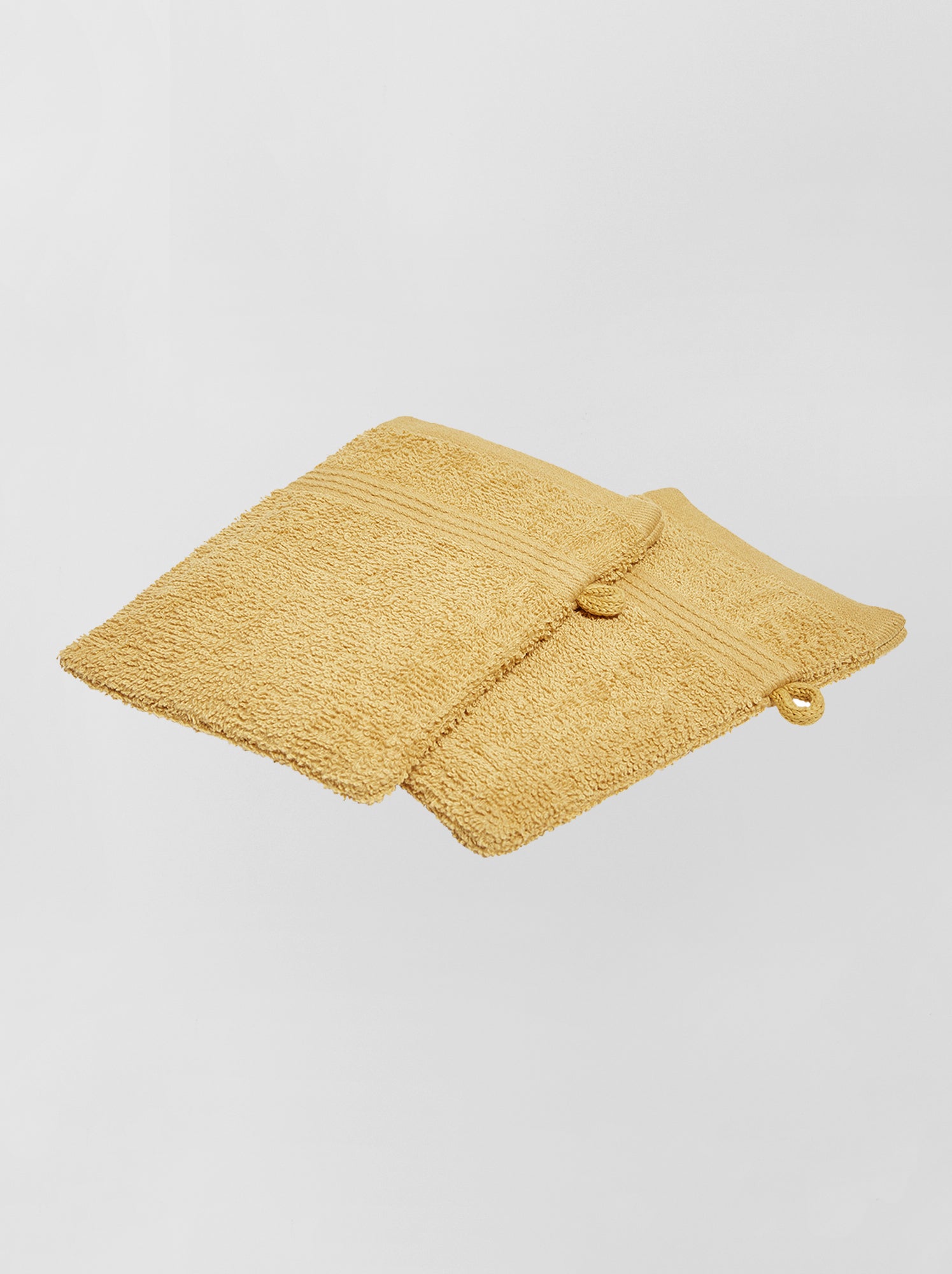 Lot de 2 gants de toilette - moutarde