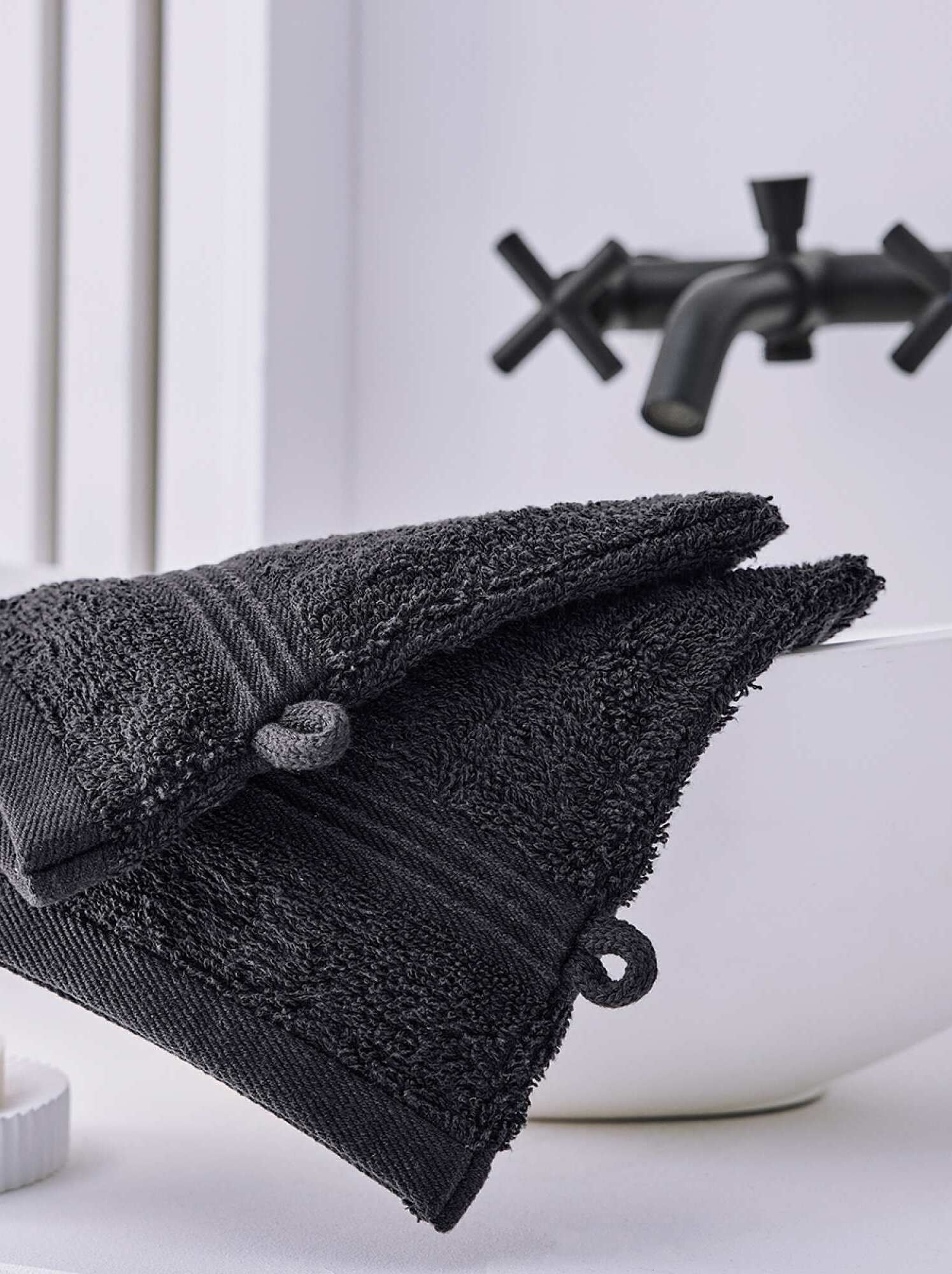 Lot de 2 gants de toilette - noir