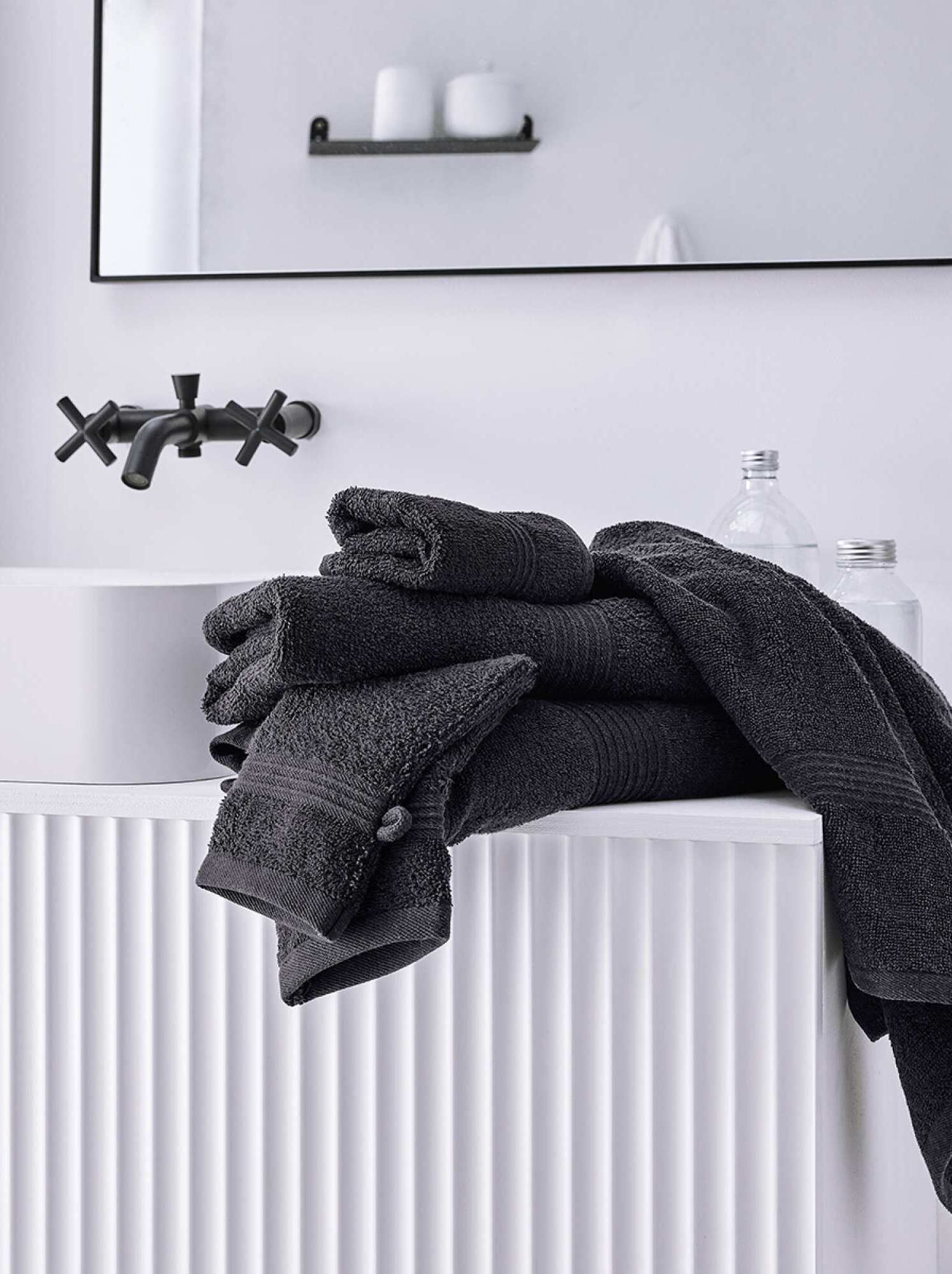 Lot de 2 gants de toilette - noir