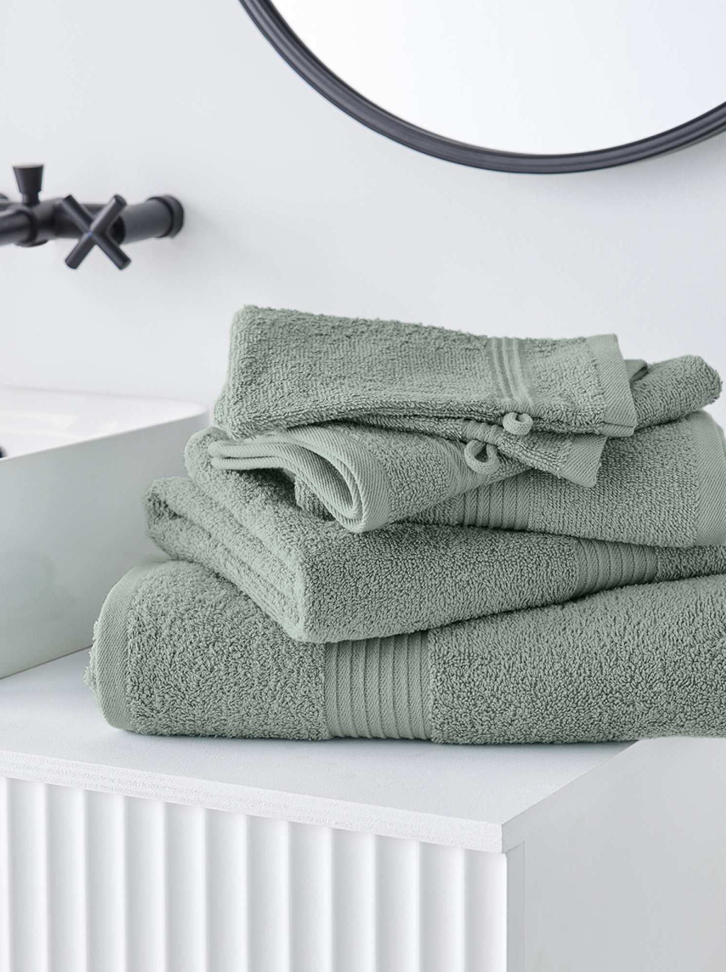 Lot de 2 gants de toilette - vert