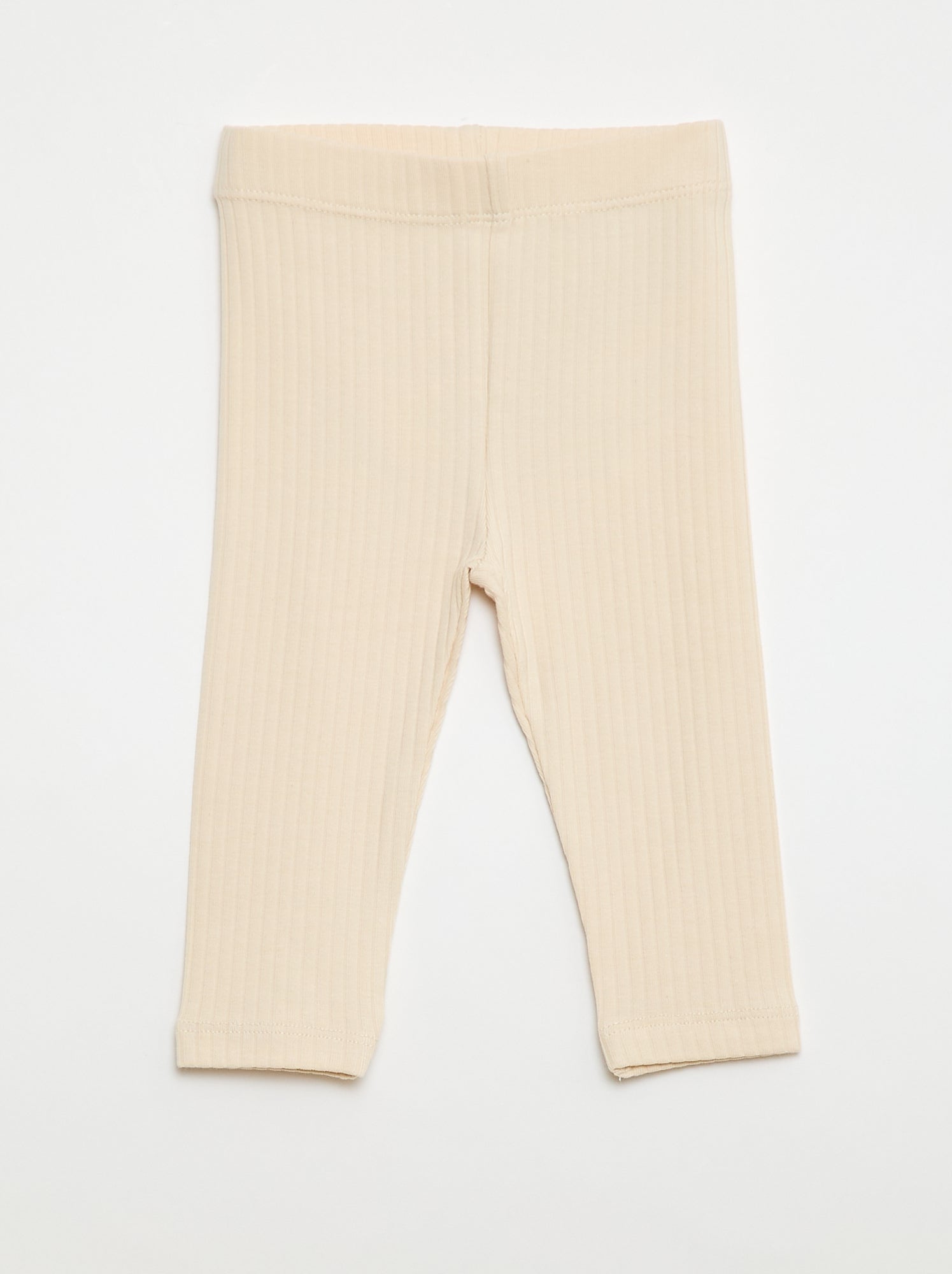 Lot de 2 leggings côtelés - Blanc/rose