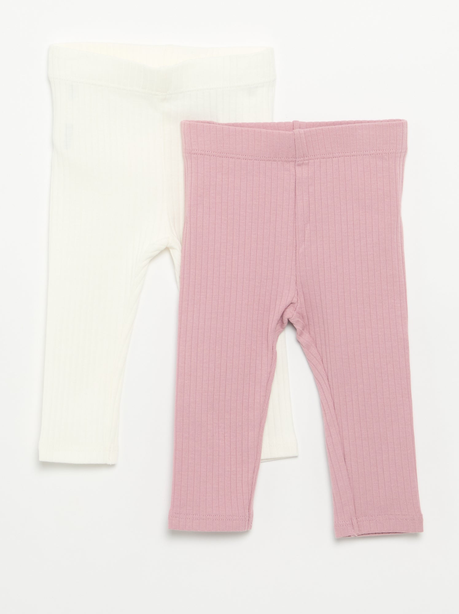 Lot de 2 leggings côtelés - Violet