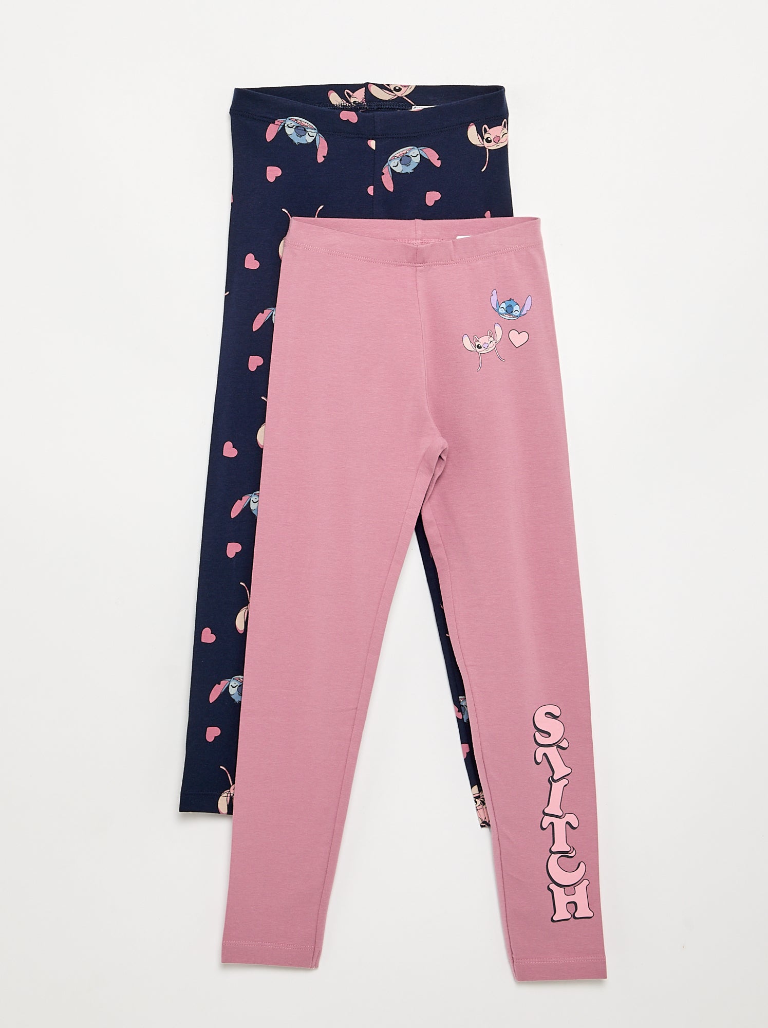 Lot de 2 leggings 'Disney' en jersey - Rose