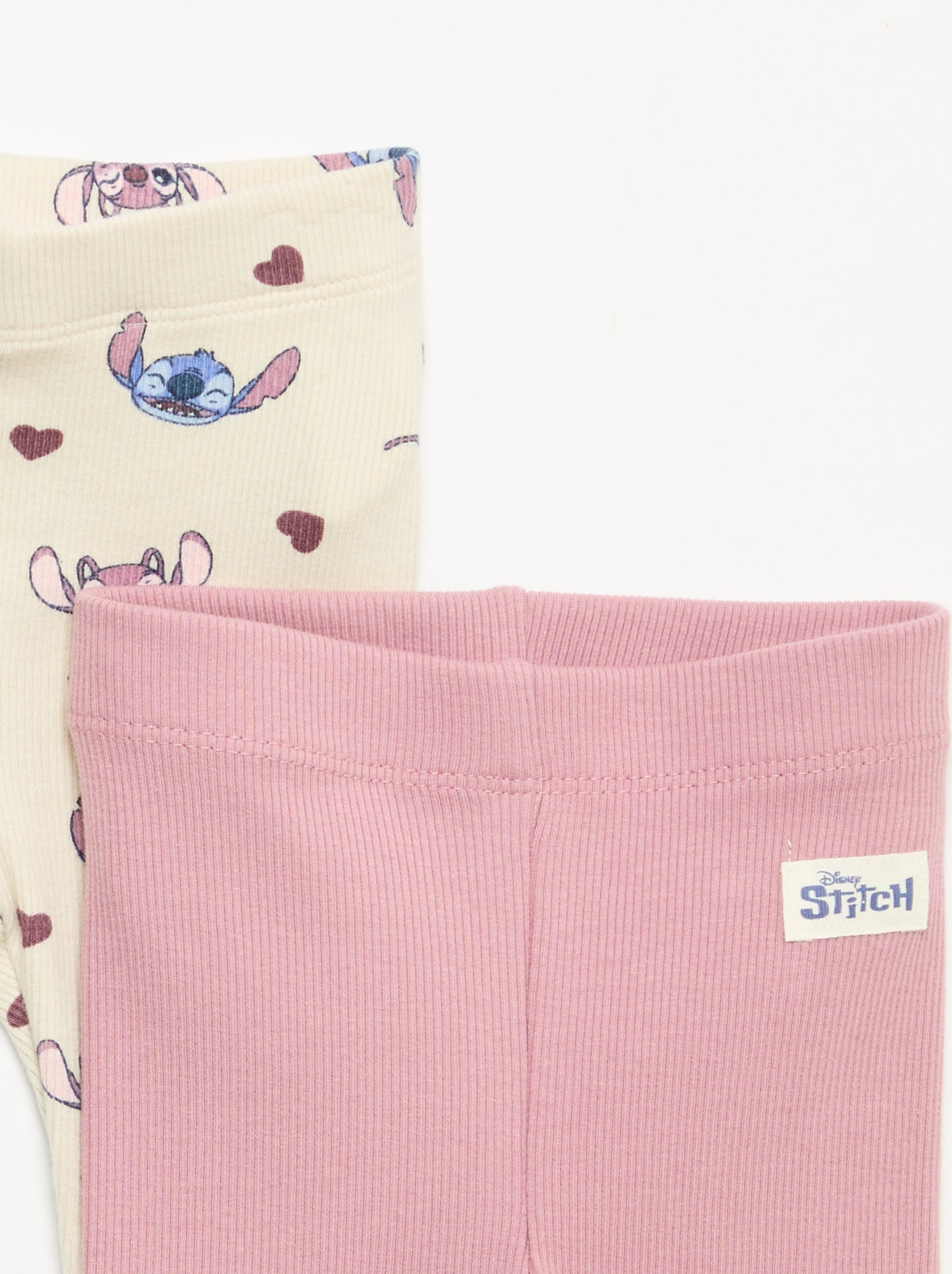 Lot de 2 leggings 'Disney' en maille côtelée - Beige (GES66_1)