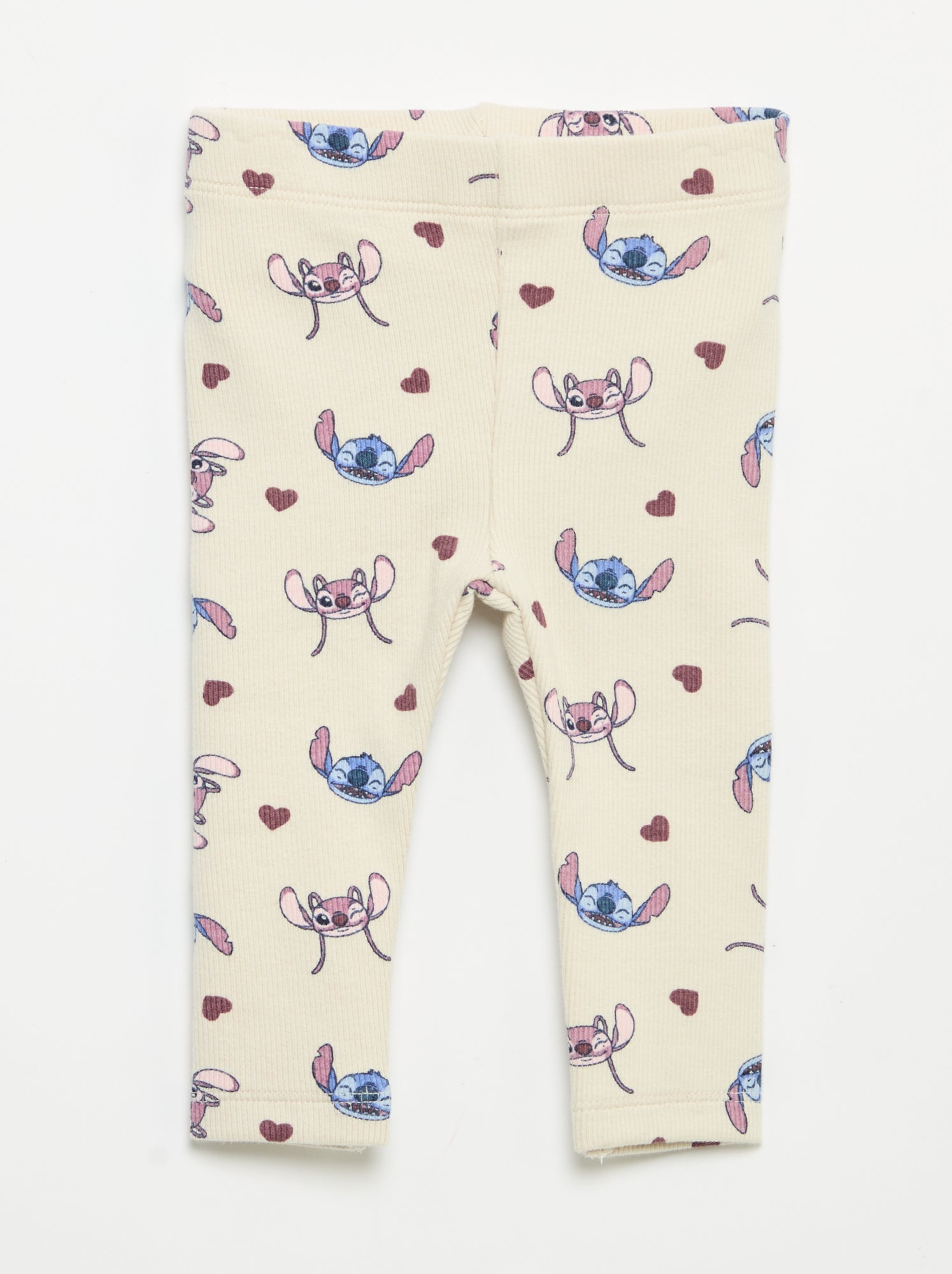 Lot de 2 leggings 'Disney' en maille côtelée - Beige (GES66_1)
