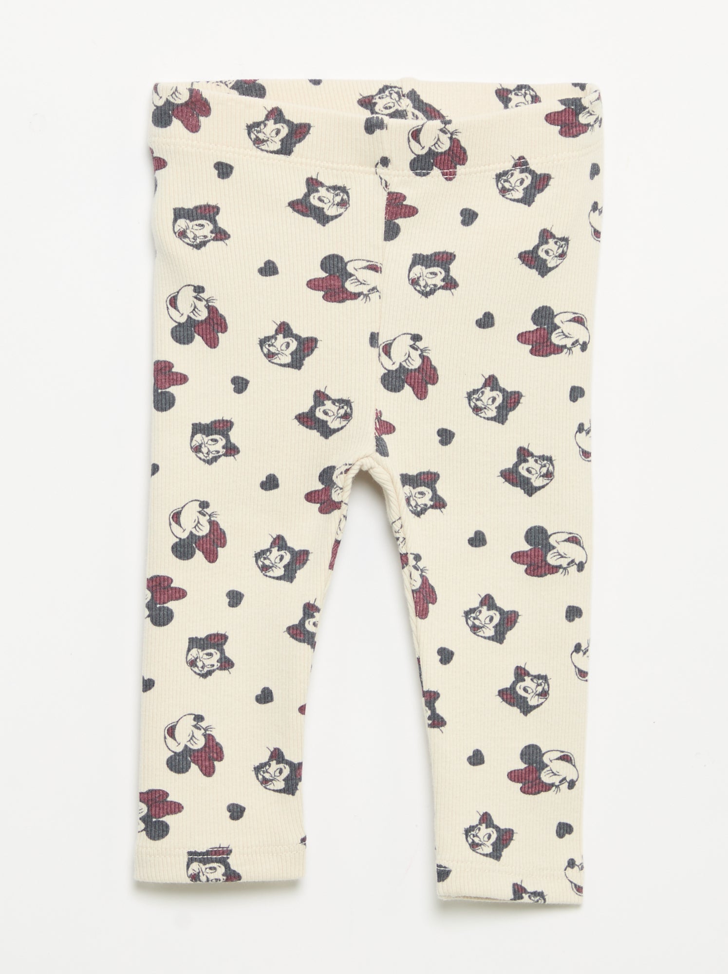 Lot de 2 leggings 'Disney' en maille côtelée - Beige (GES66_2)