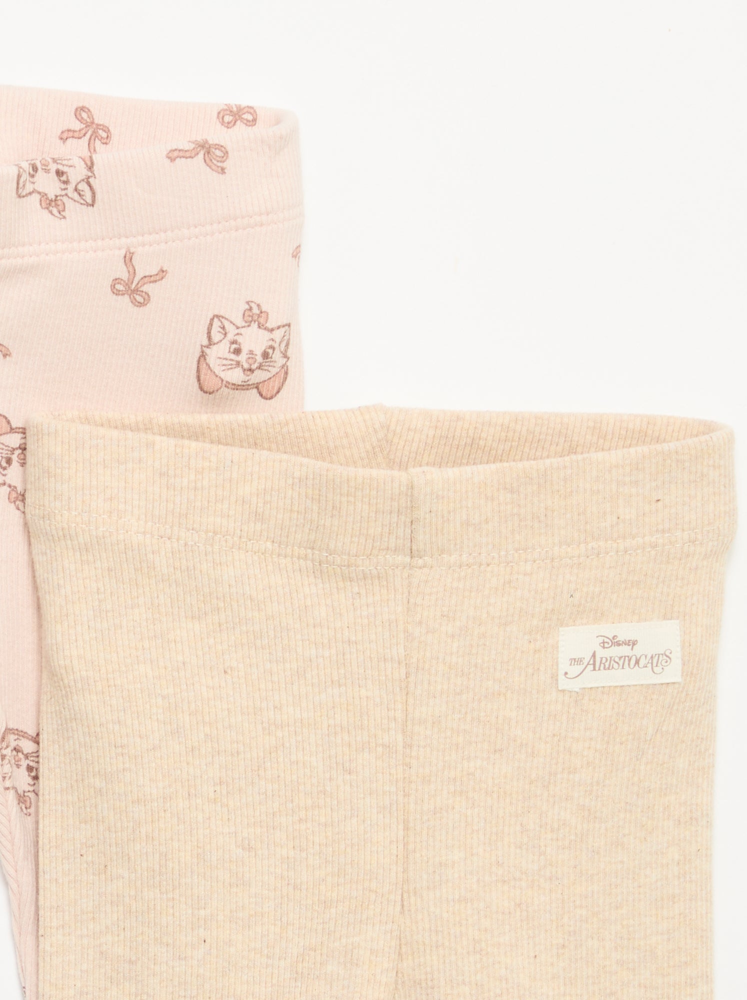 Lot de 2 leggings 'Disney' en maille côtelée - Rose