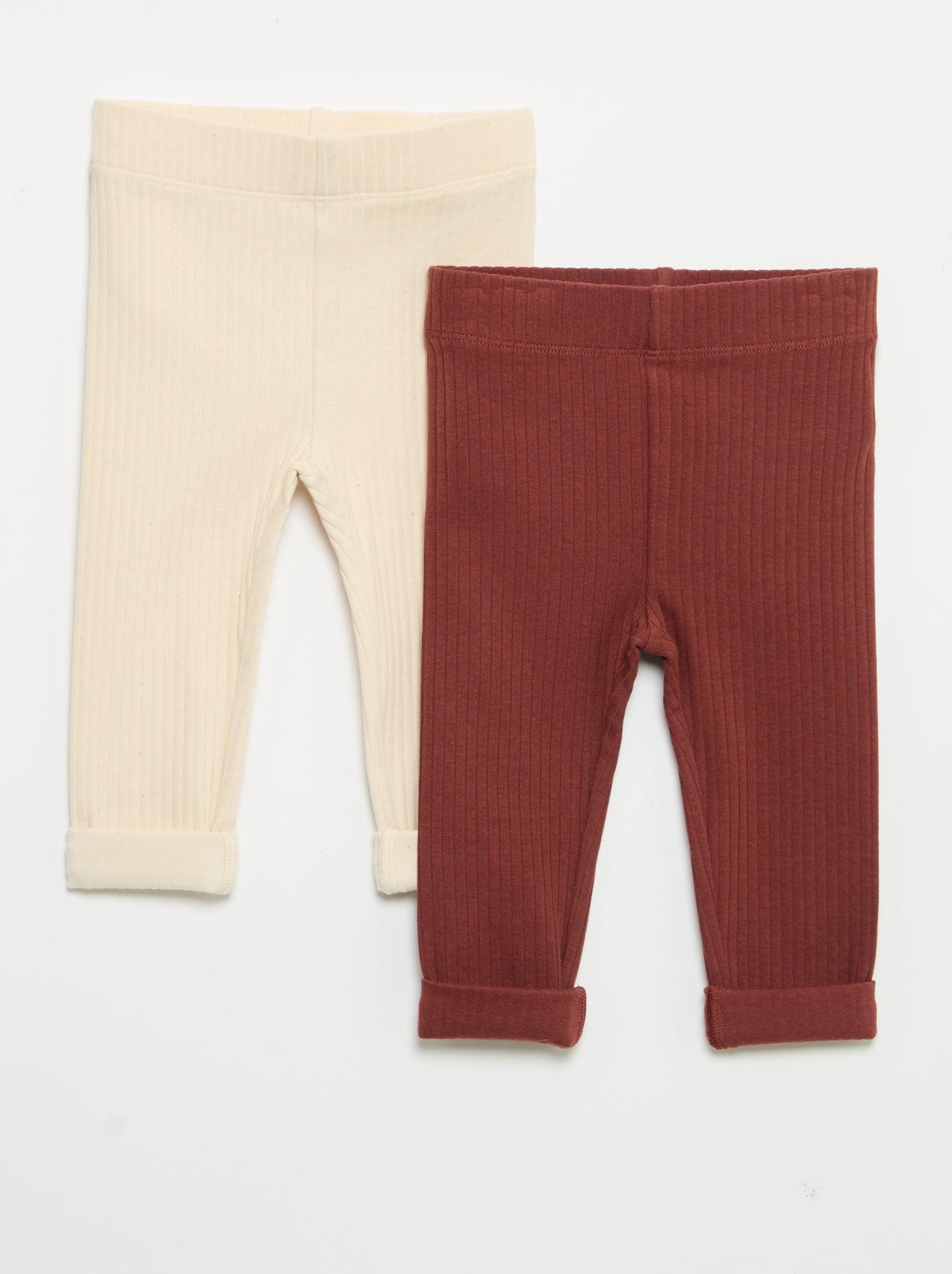 Lot de 2 leggings en rib - Beige (GDD16_2)