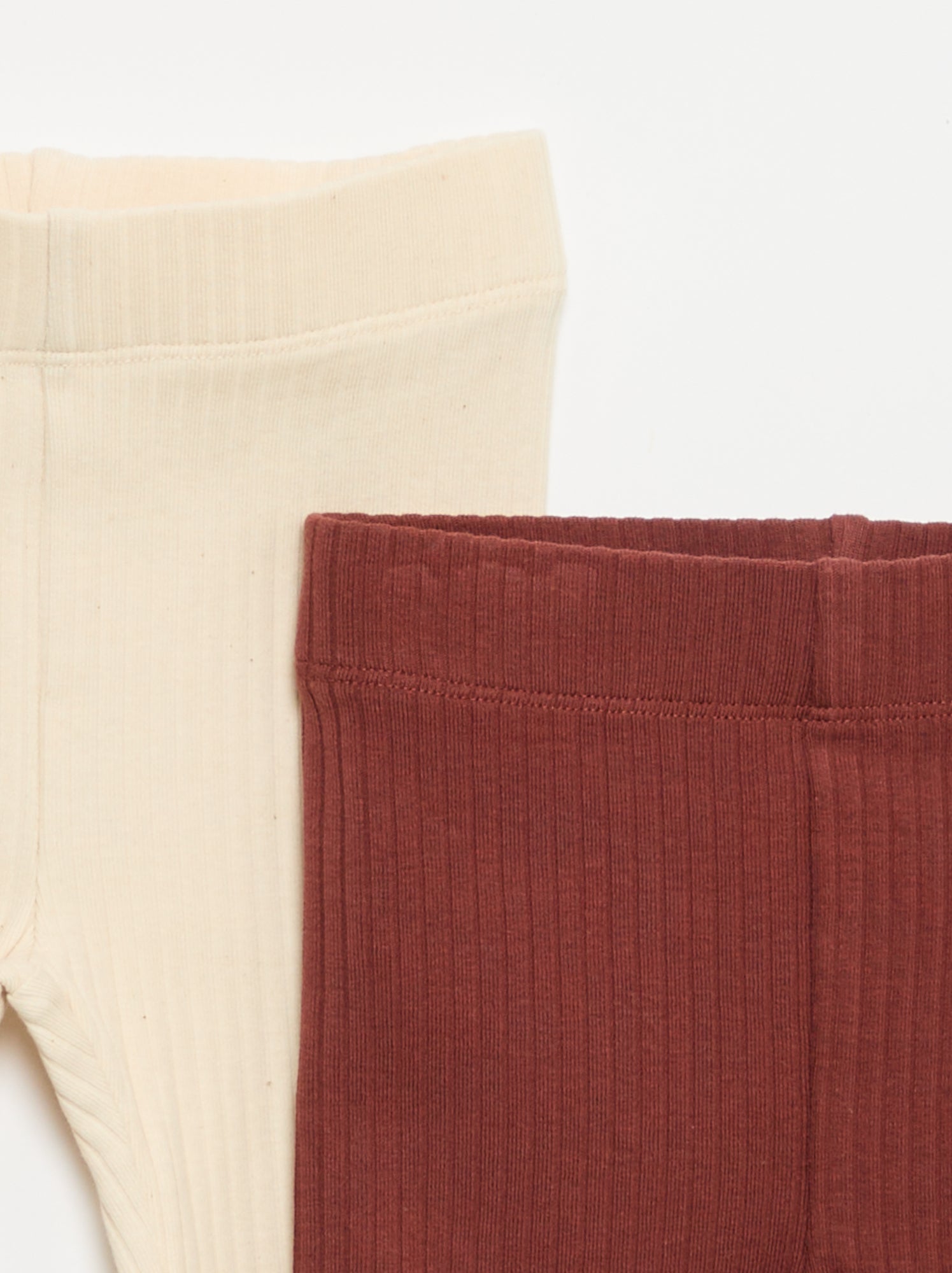 Lot de 2 leggings en rib - Beige (GDD16_2)