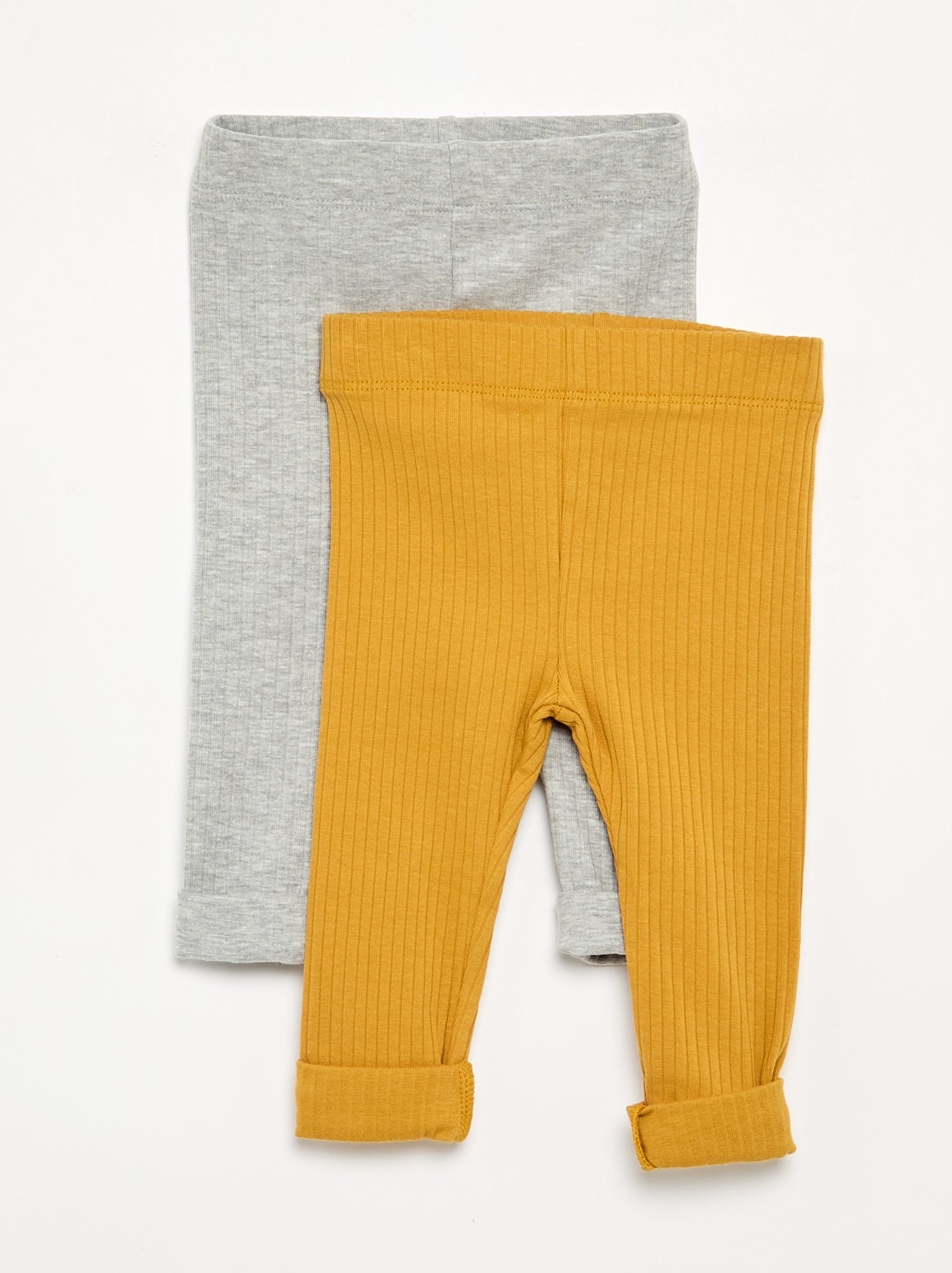 Lot de 2 leggings en rib - Beige (GDD16_3)