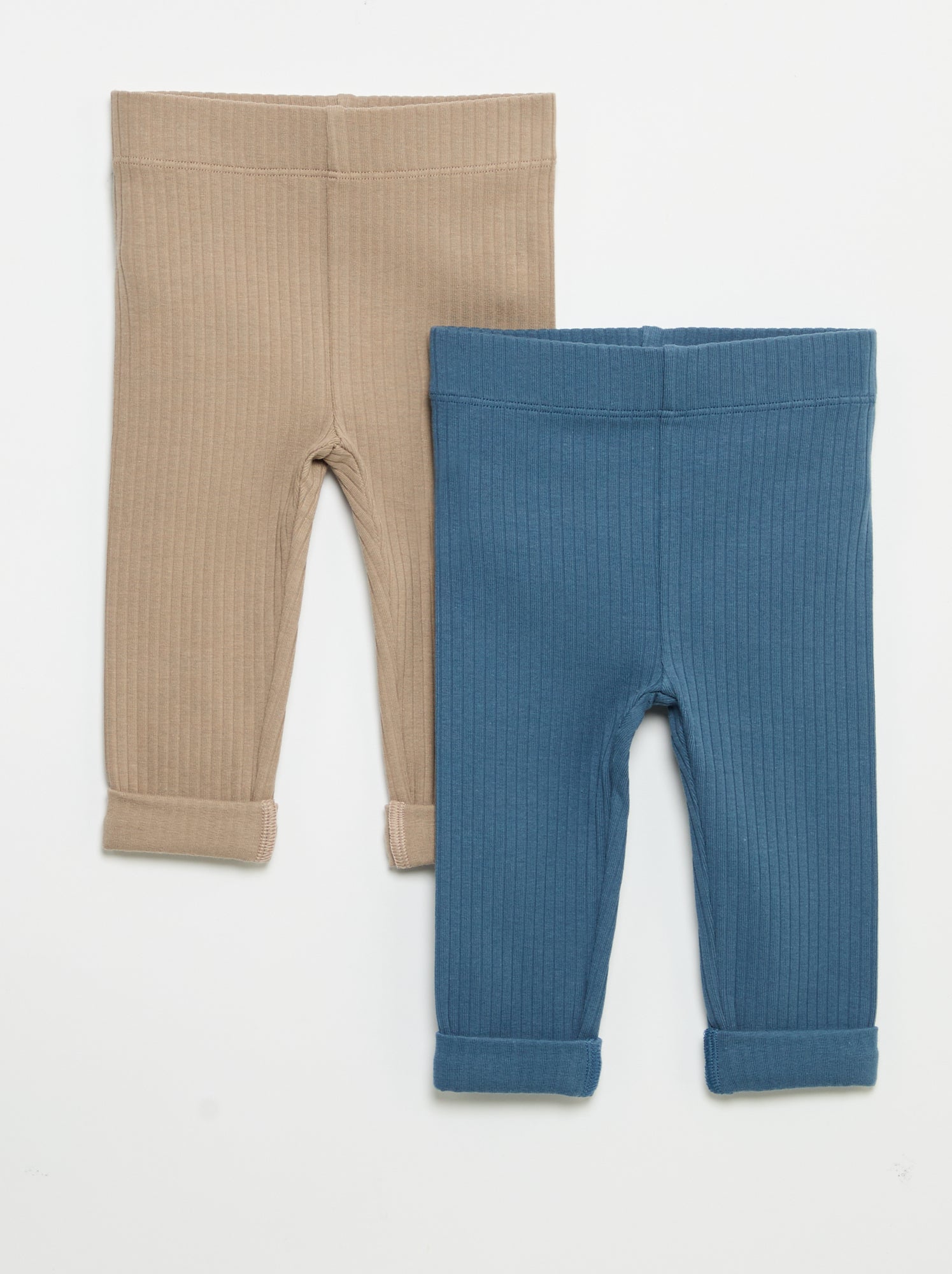 Lot de 2 leggings en rib - Bleu