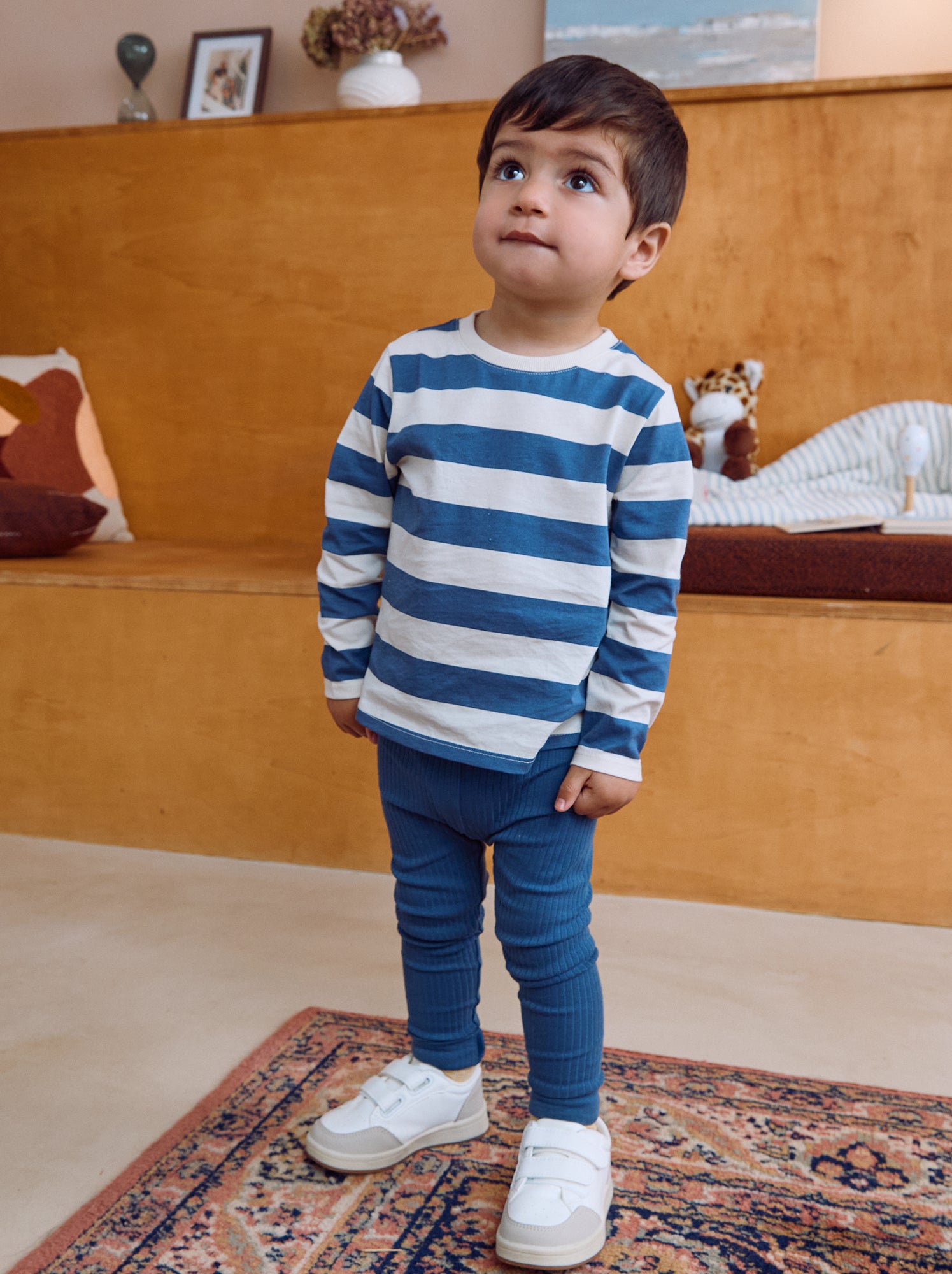 Lot de 2 leggings en rib - Bleu