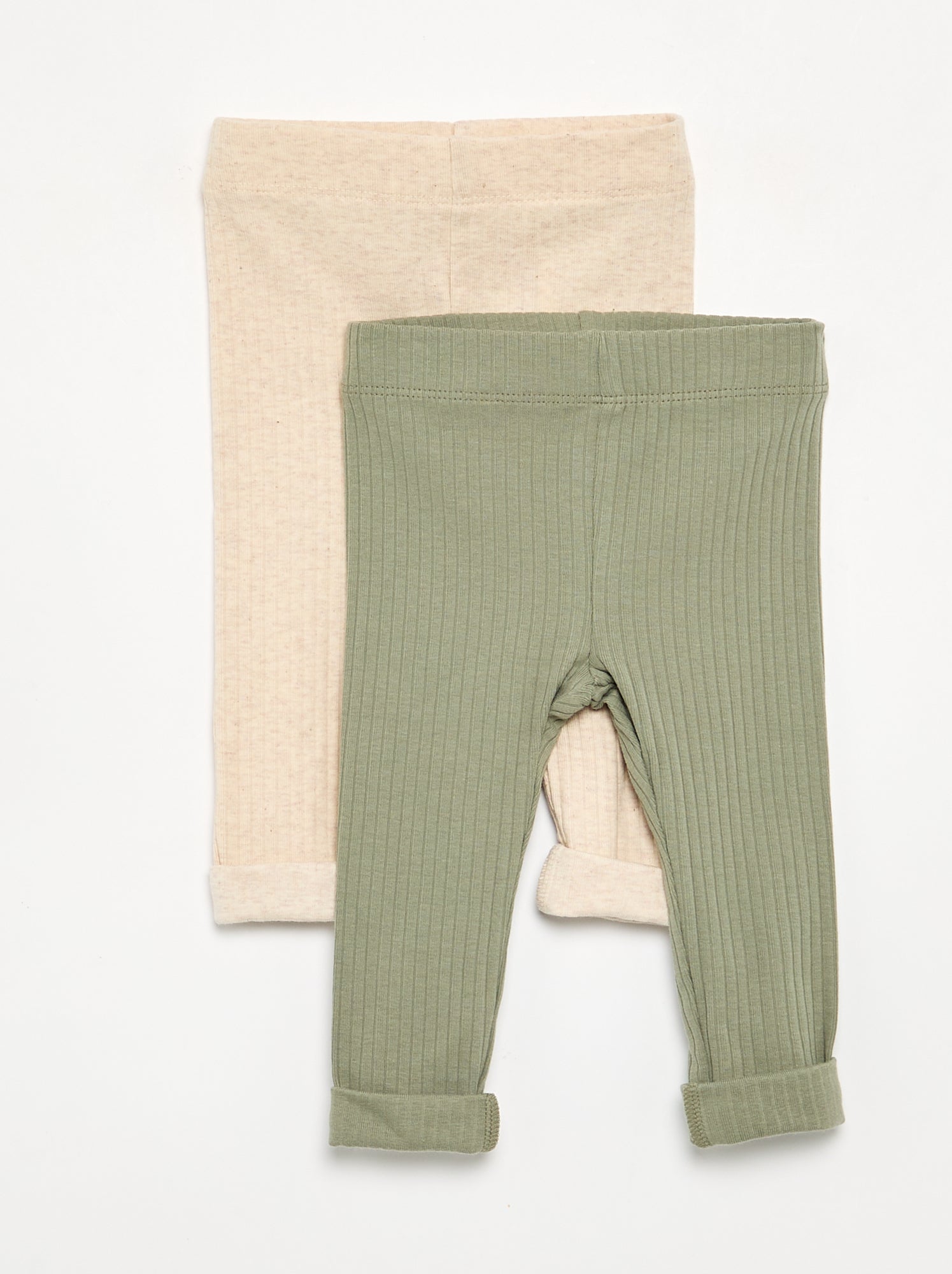 Lot de 2 leggings en rib - Vert