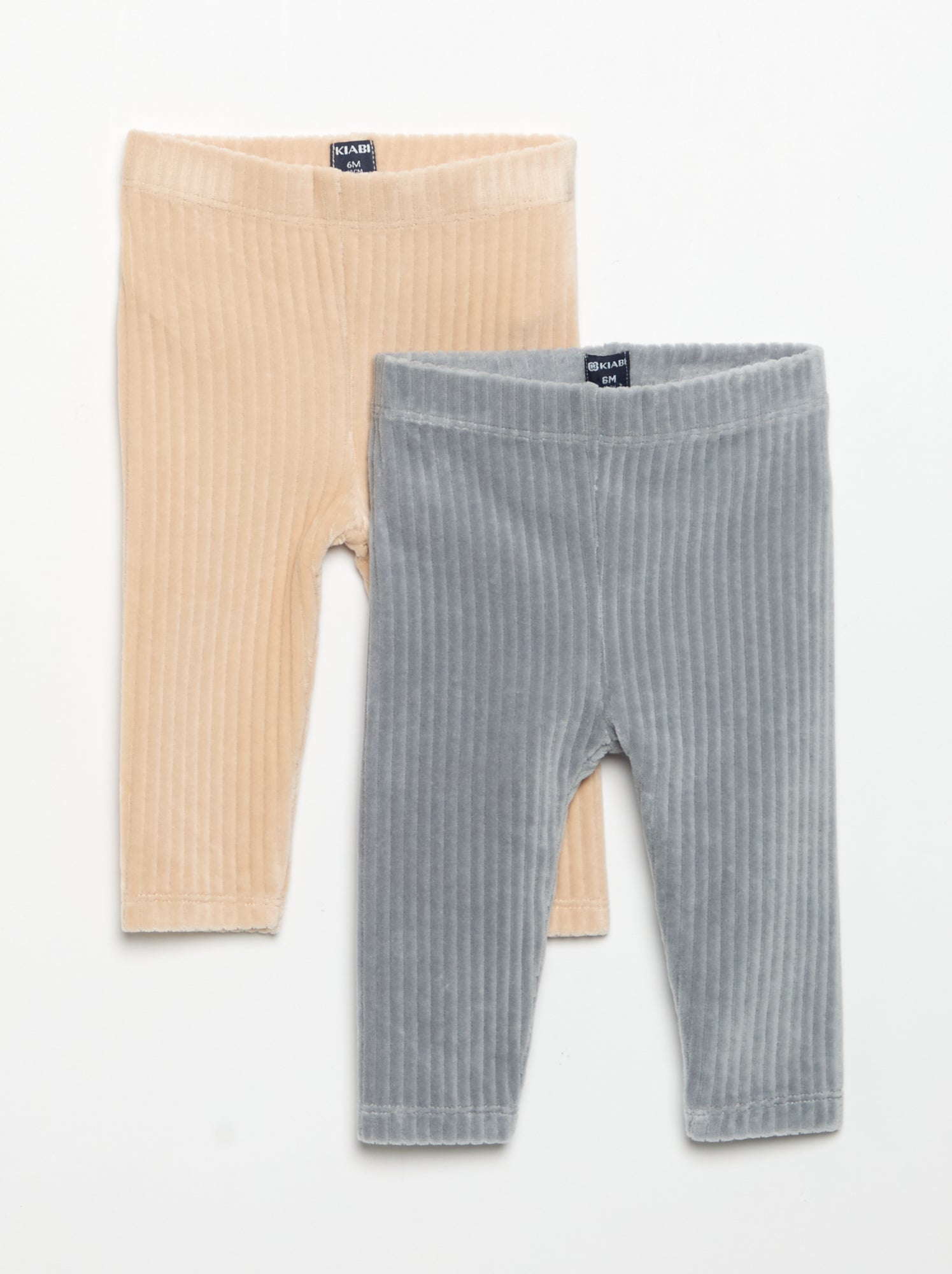 Lot de 2 leggings en velours côtelé - Bleu