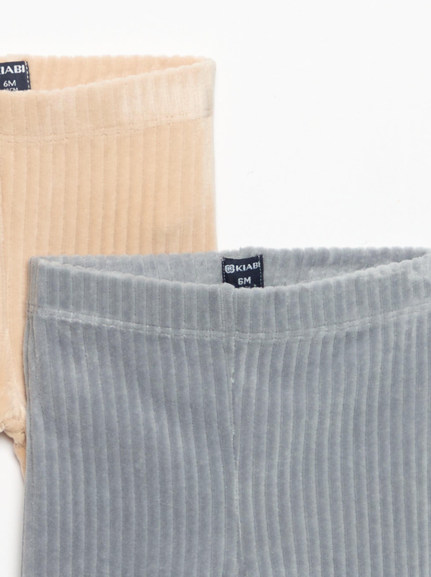 Lot de 2 leggings en velours côtelé - Bleu