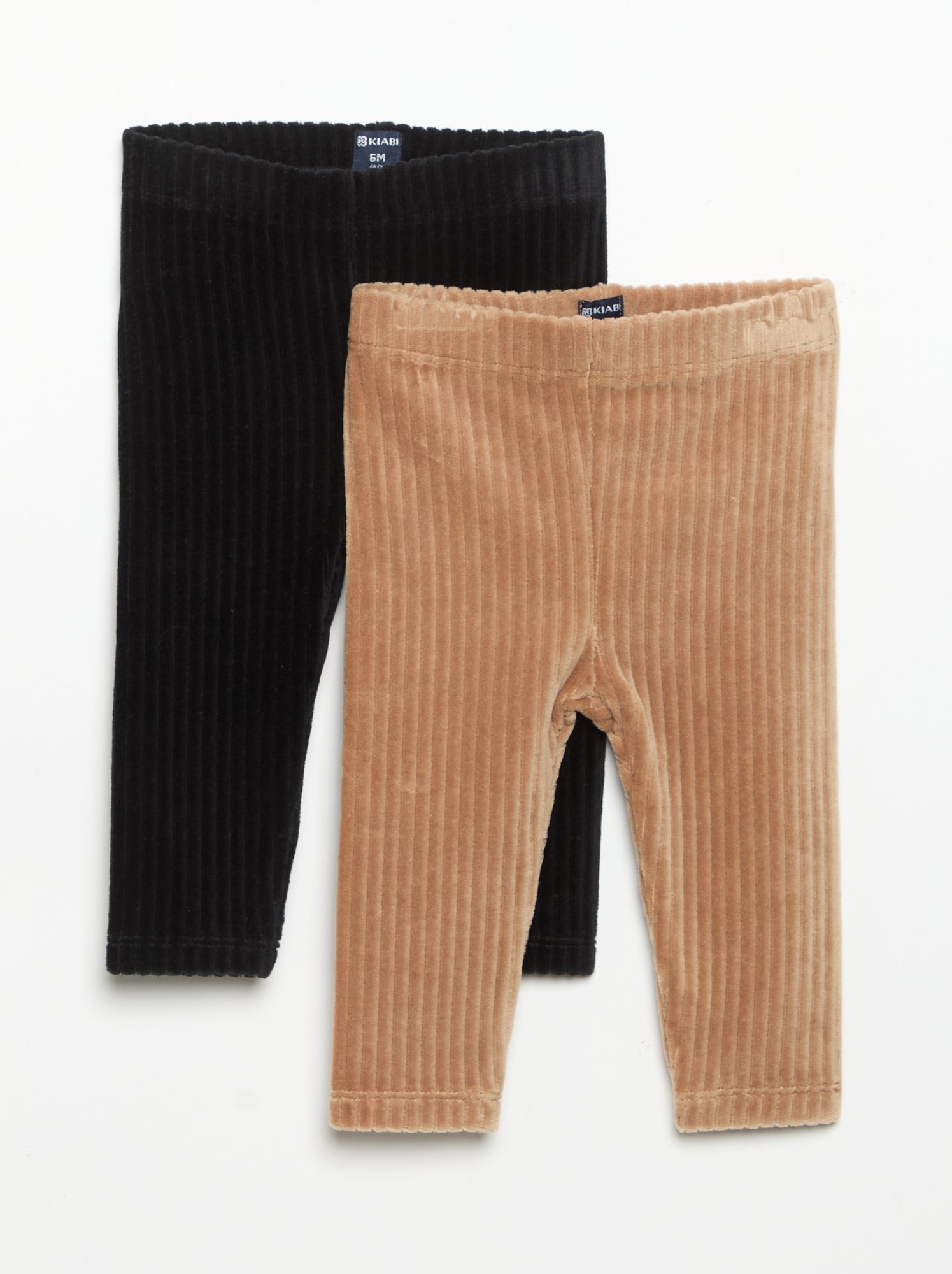 Lot de 2 leggings en velours côtelé - Noir