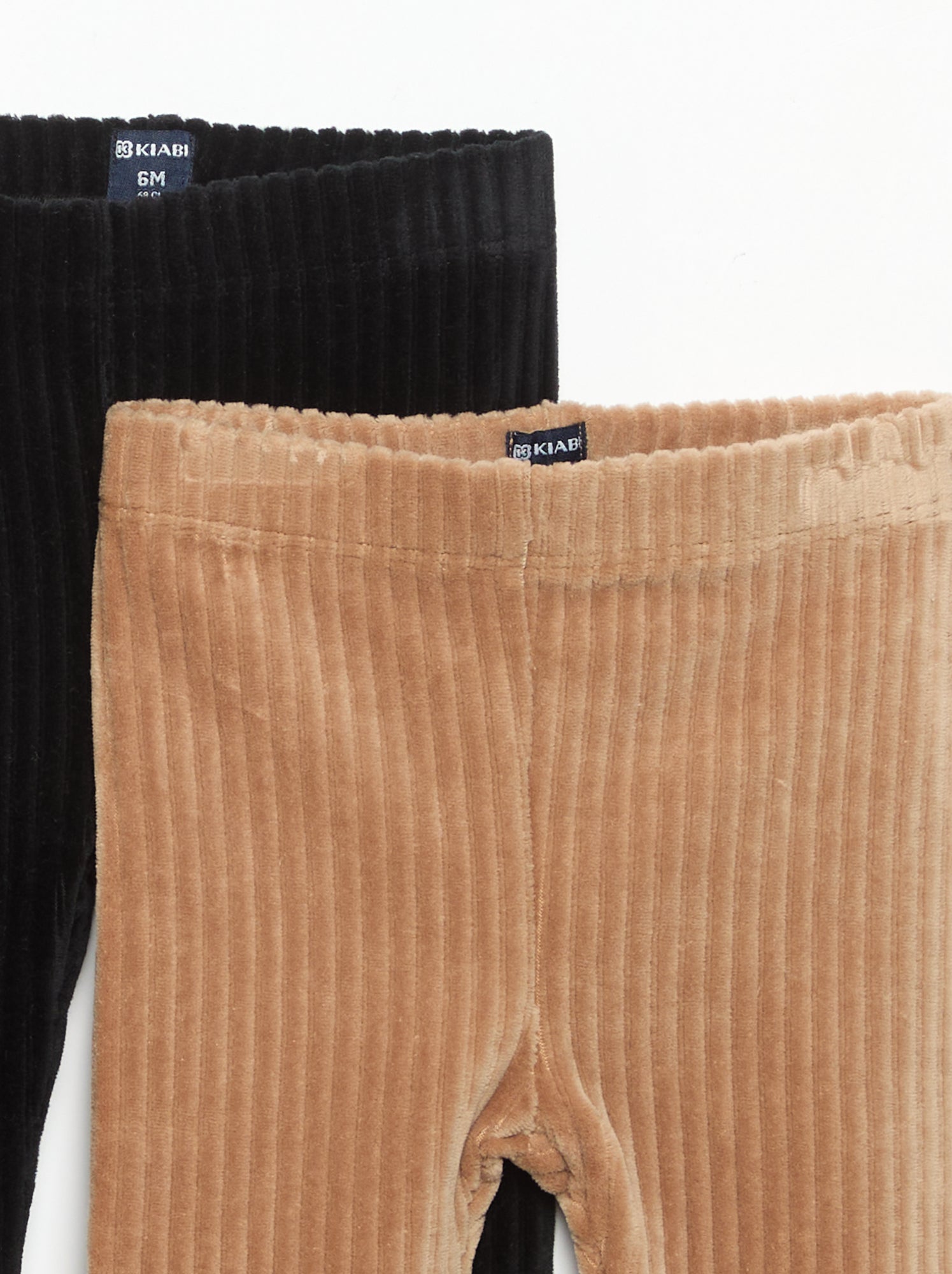 Lot de 2 leggings en velours côtelé - Noir