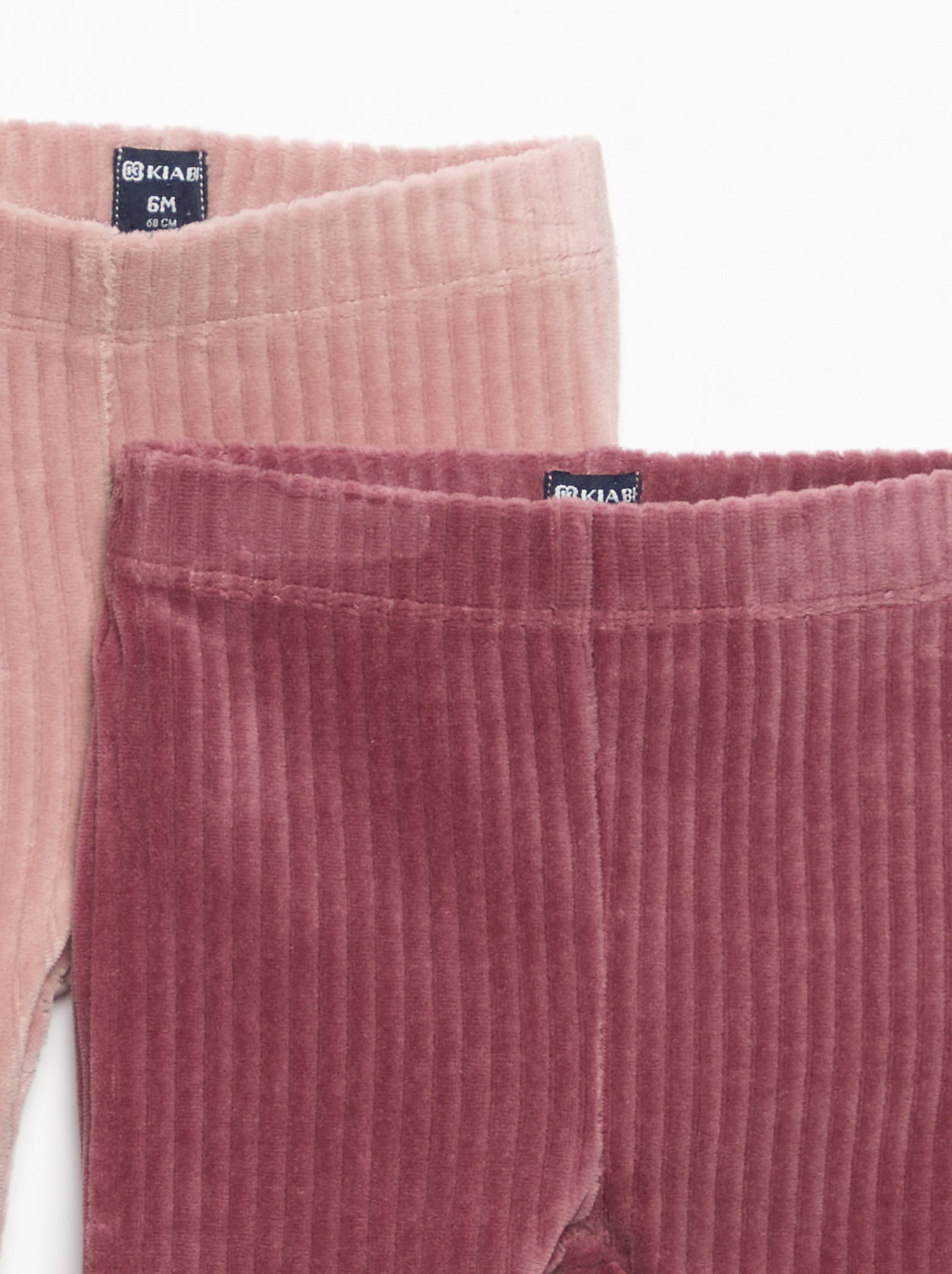 Lot de 2 leggings en velours côtelé - Rose