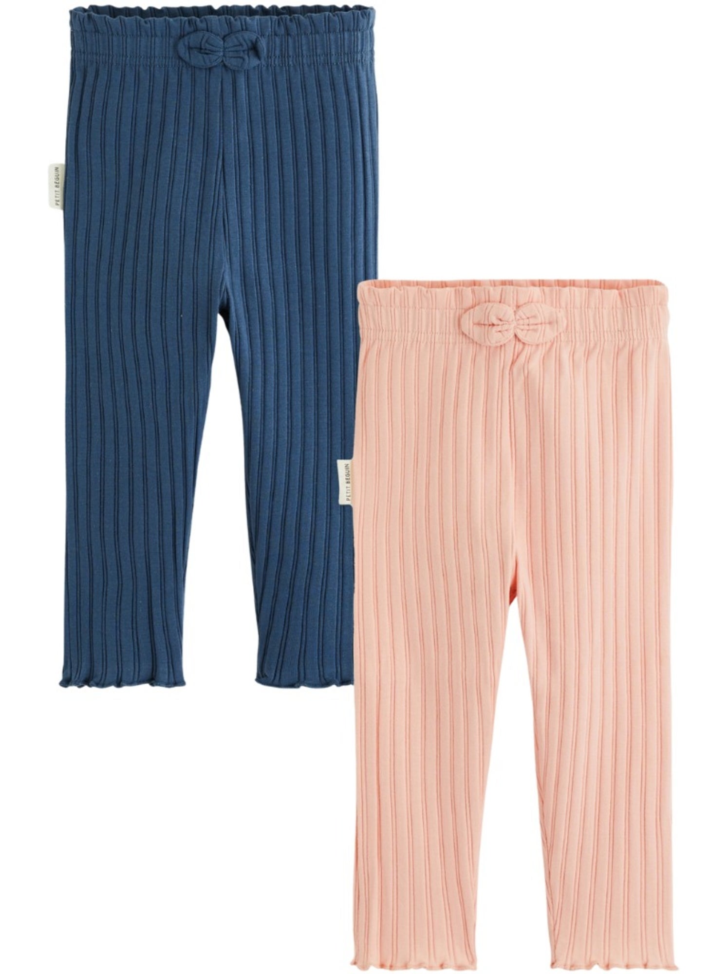 Lot de 2 leggings enfant côtelés dina - Rose