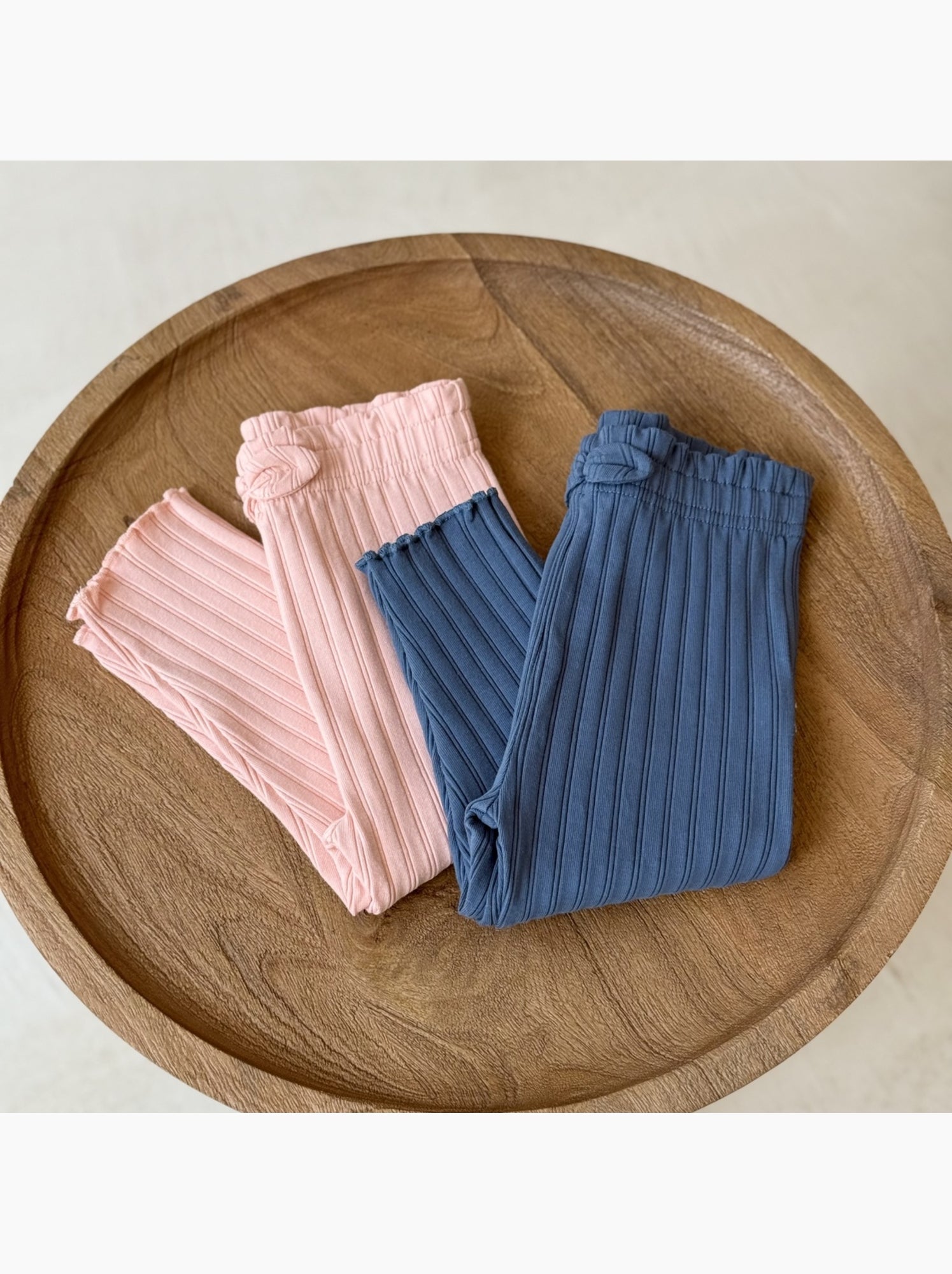 Lot de 2 leggings enfant côtelés dina - Rose