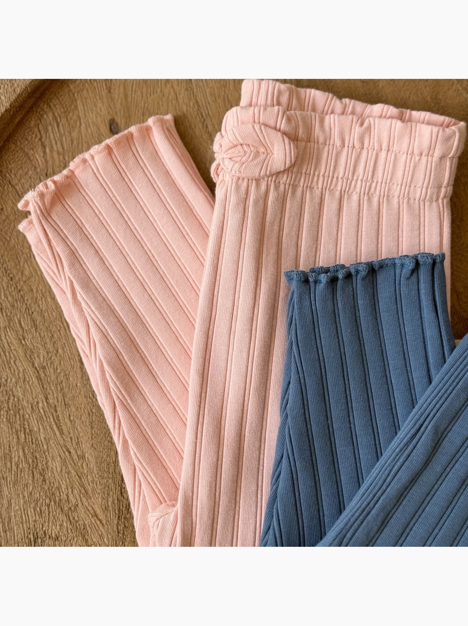 Lot de 2 leggings enfant côtelés dina - Rose