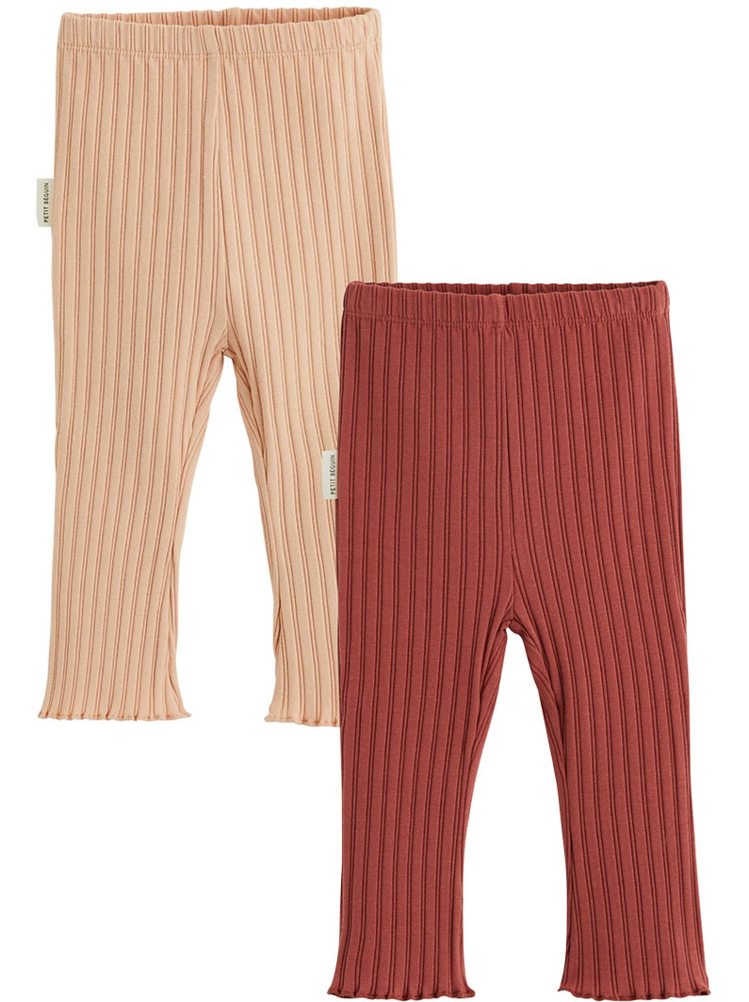 Lot de 2 leggings enfant côtelés léa - Rose