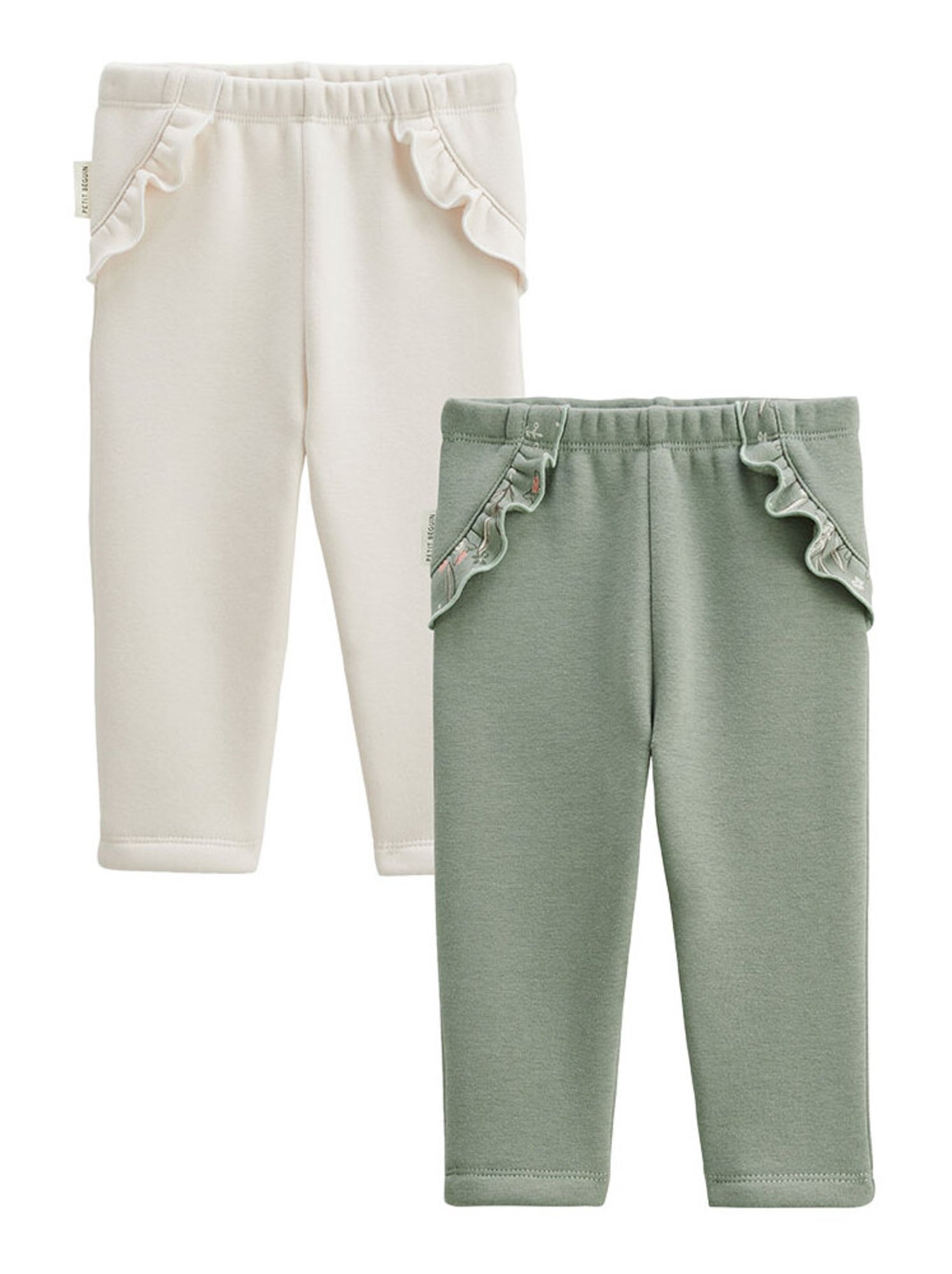 Lot de 2 leggings enfant en molleton ultra chaud lison - Vert