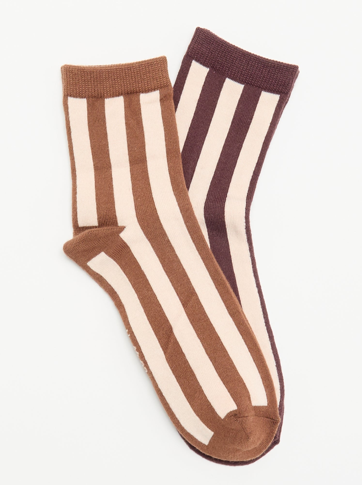 Lot de 2 mi-chaussettes imprimées - Marron