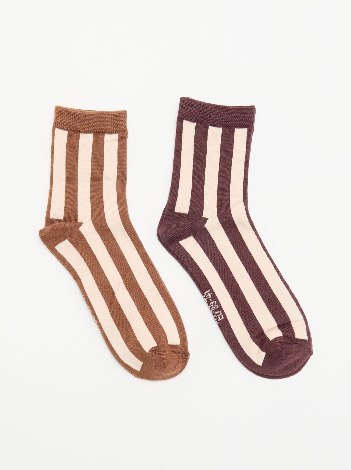Lot de 2 mi-chaussettes imprimées - Marron