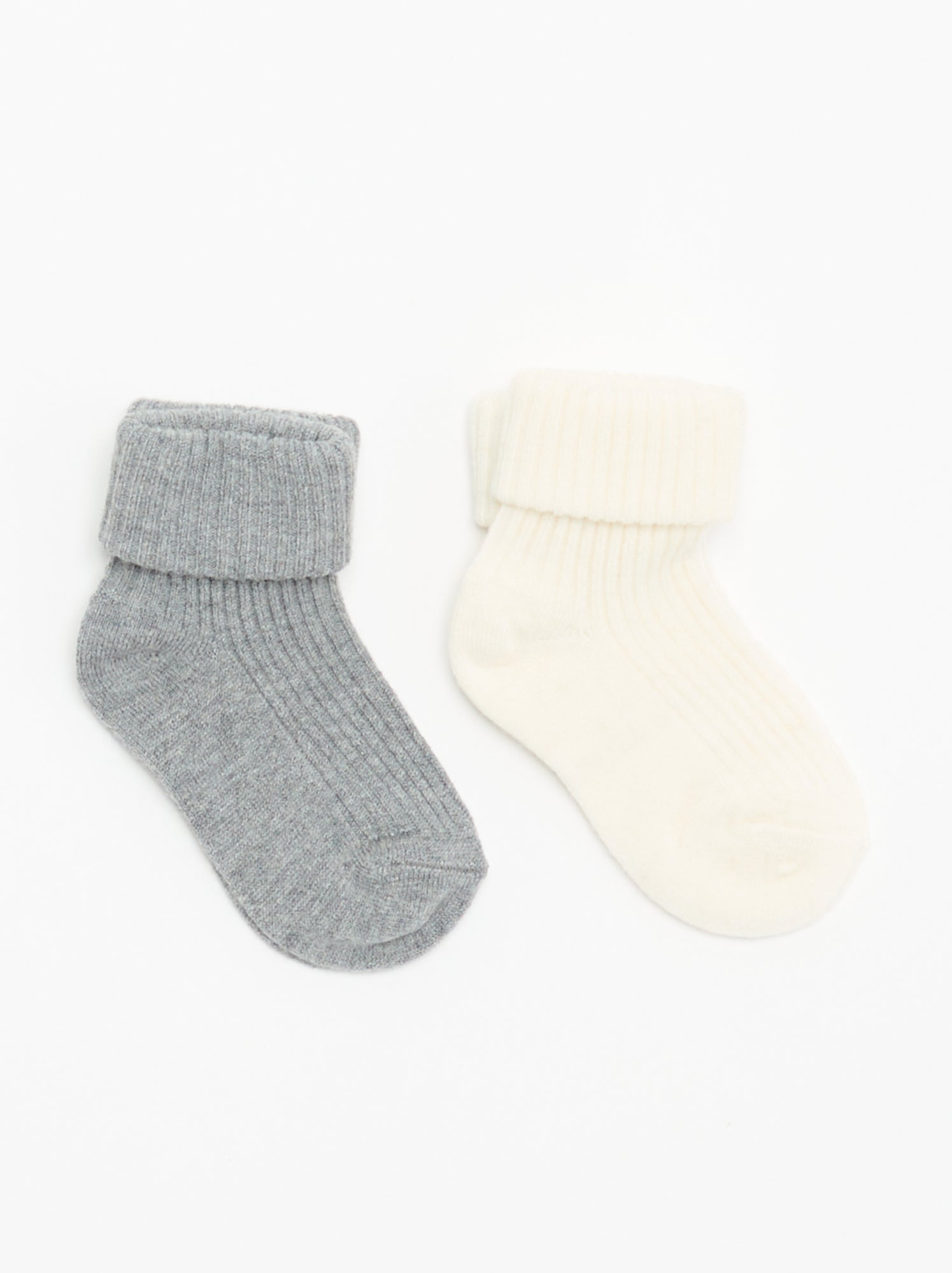 Lot de 2 paires de chaussettes de naissance - Gris