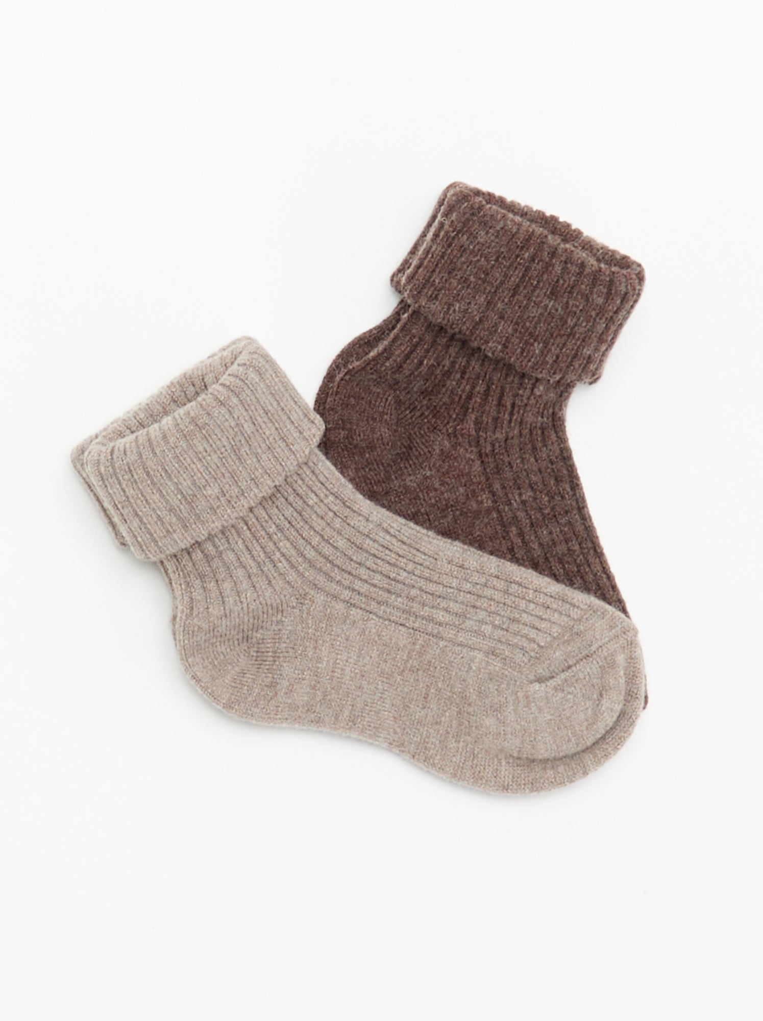Lot de 2 paires de chaussettes de naissance - Marron