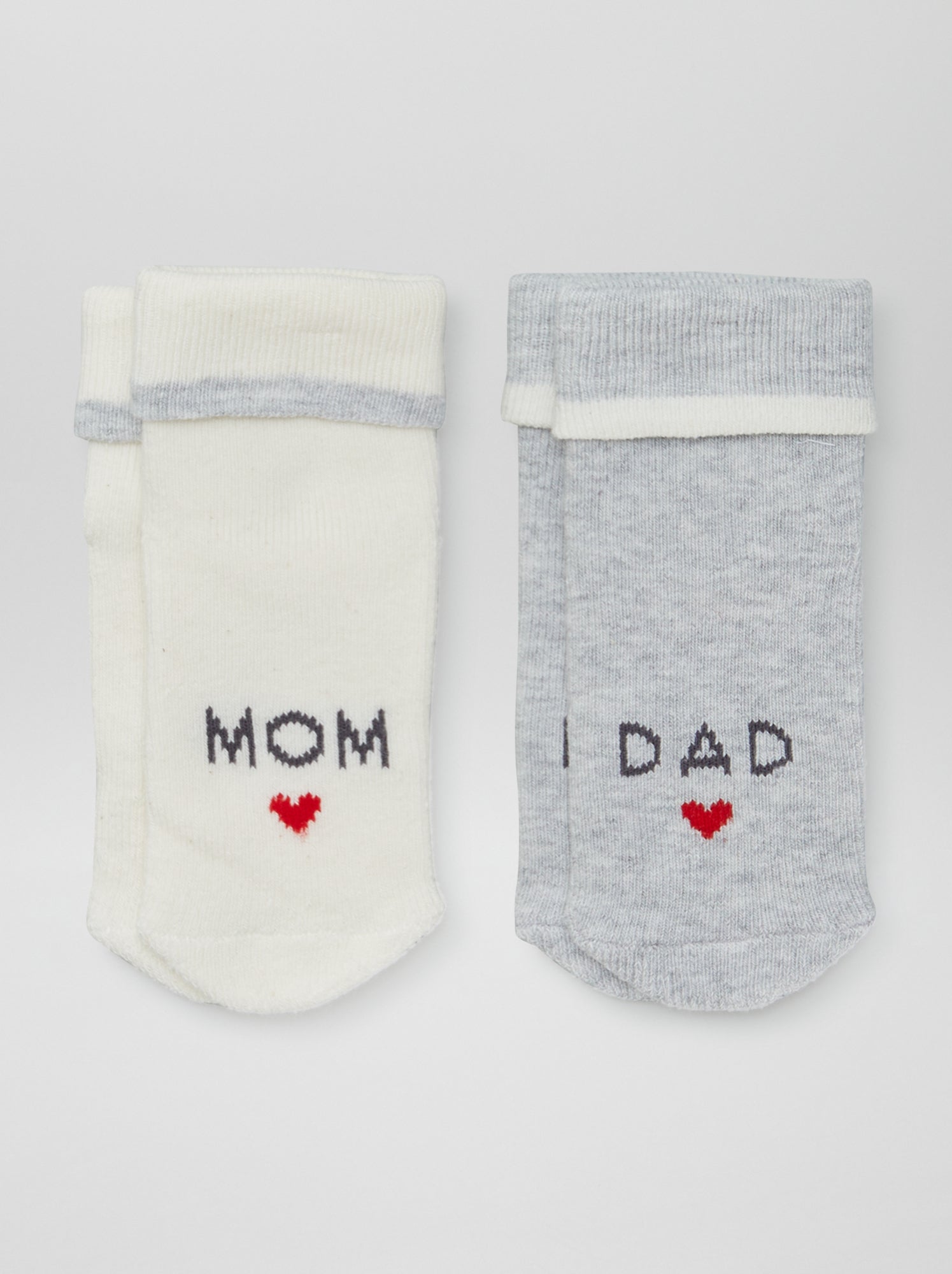 Lot de 2 paires de chaussettes naissance - GRIS