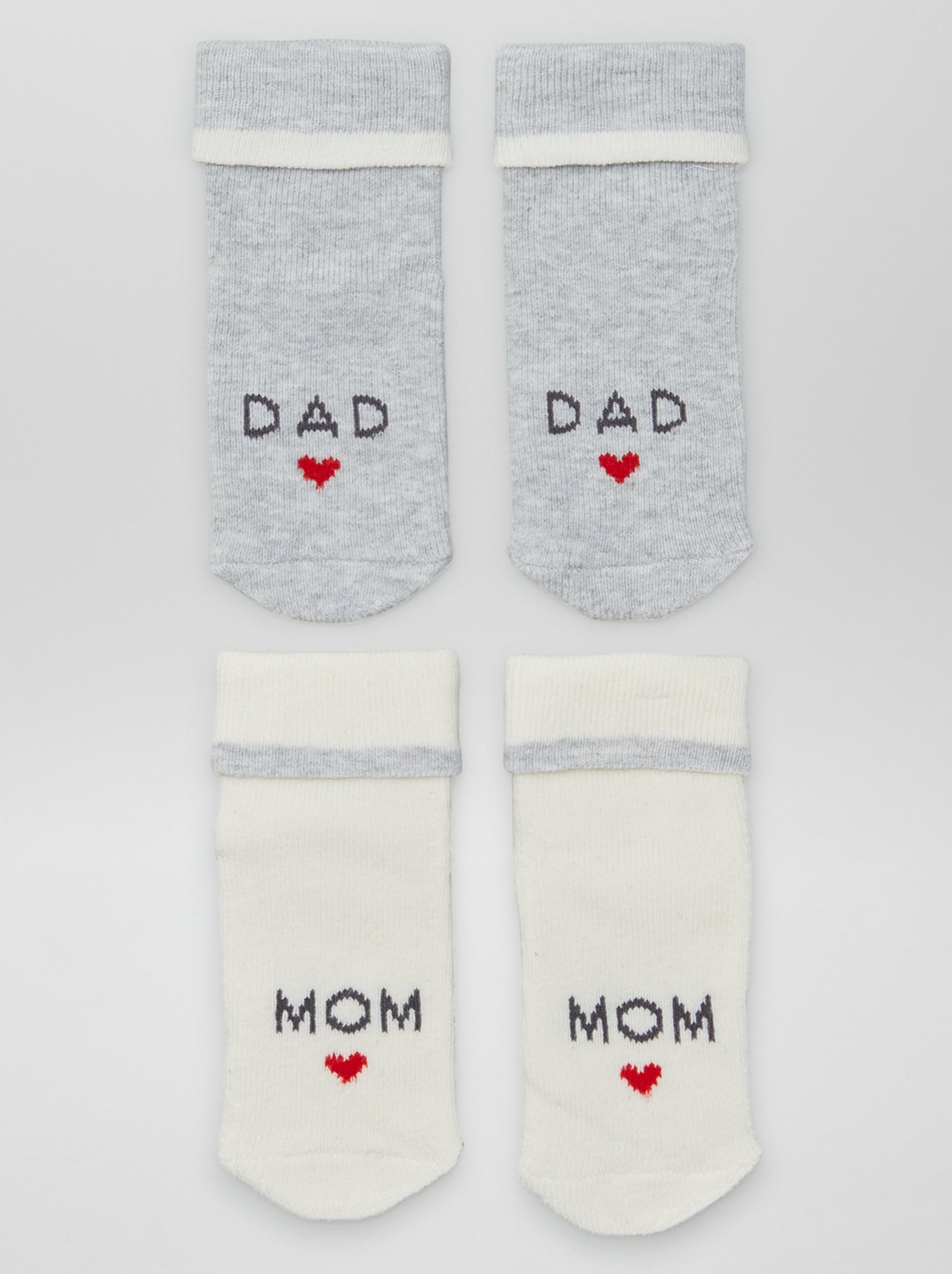 Lot de 2 paires de chaussettes naissance - GRIS