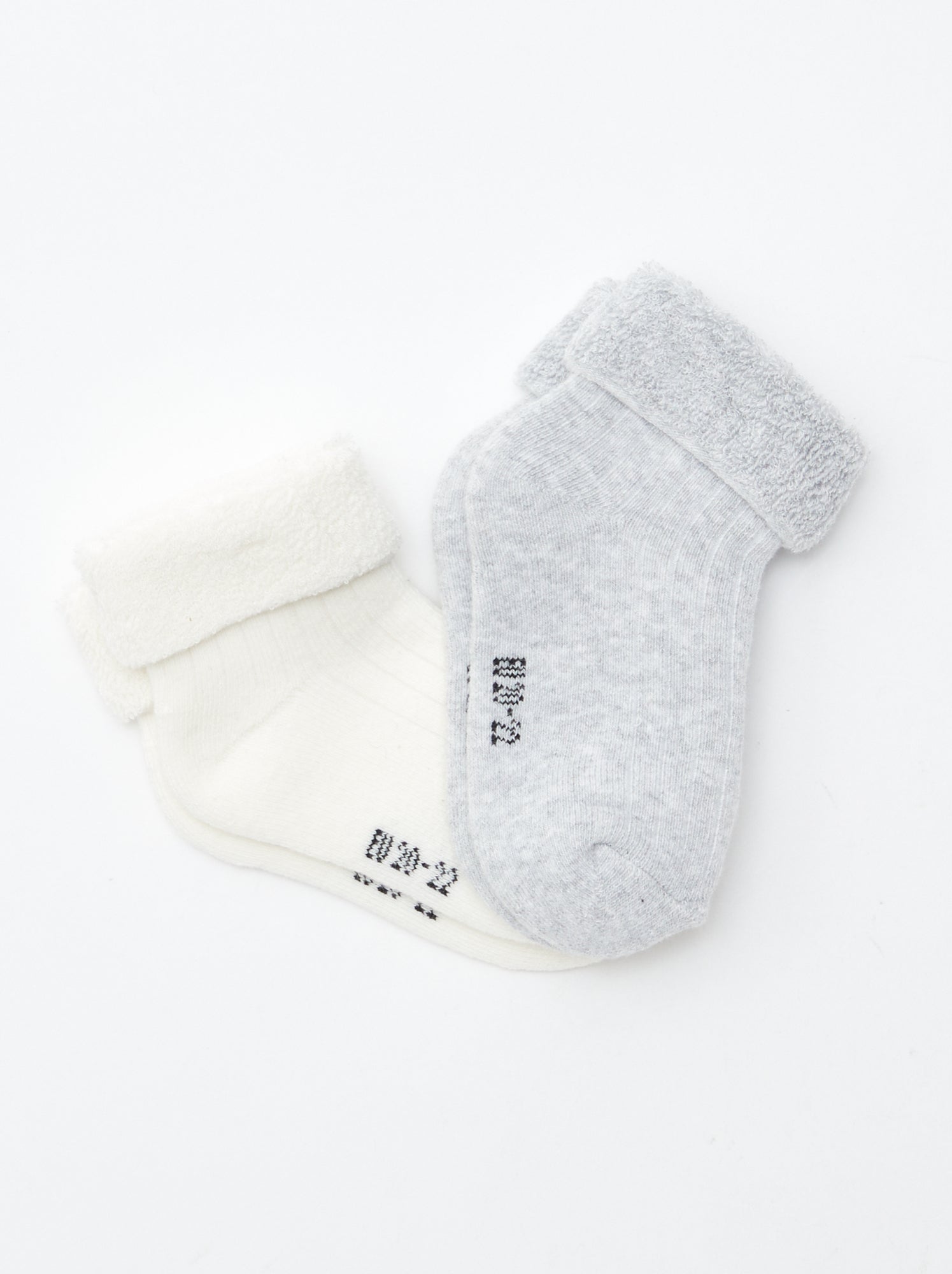 Lot de 2 paires de chaussettes naissance - Gris