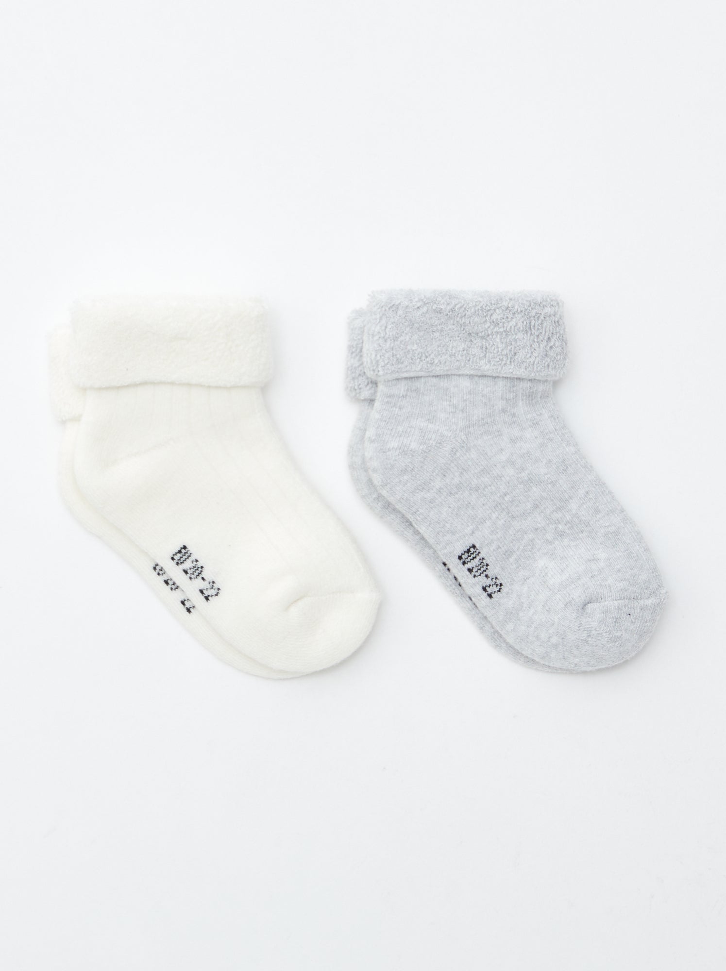 Lot de 2 paires de chaussettes naissance - Gris