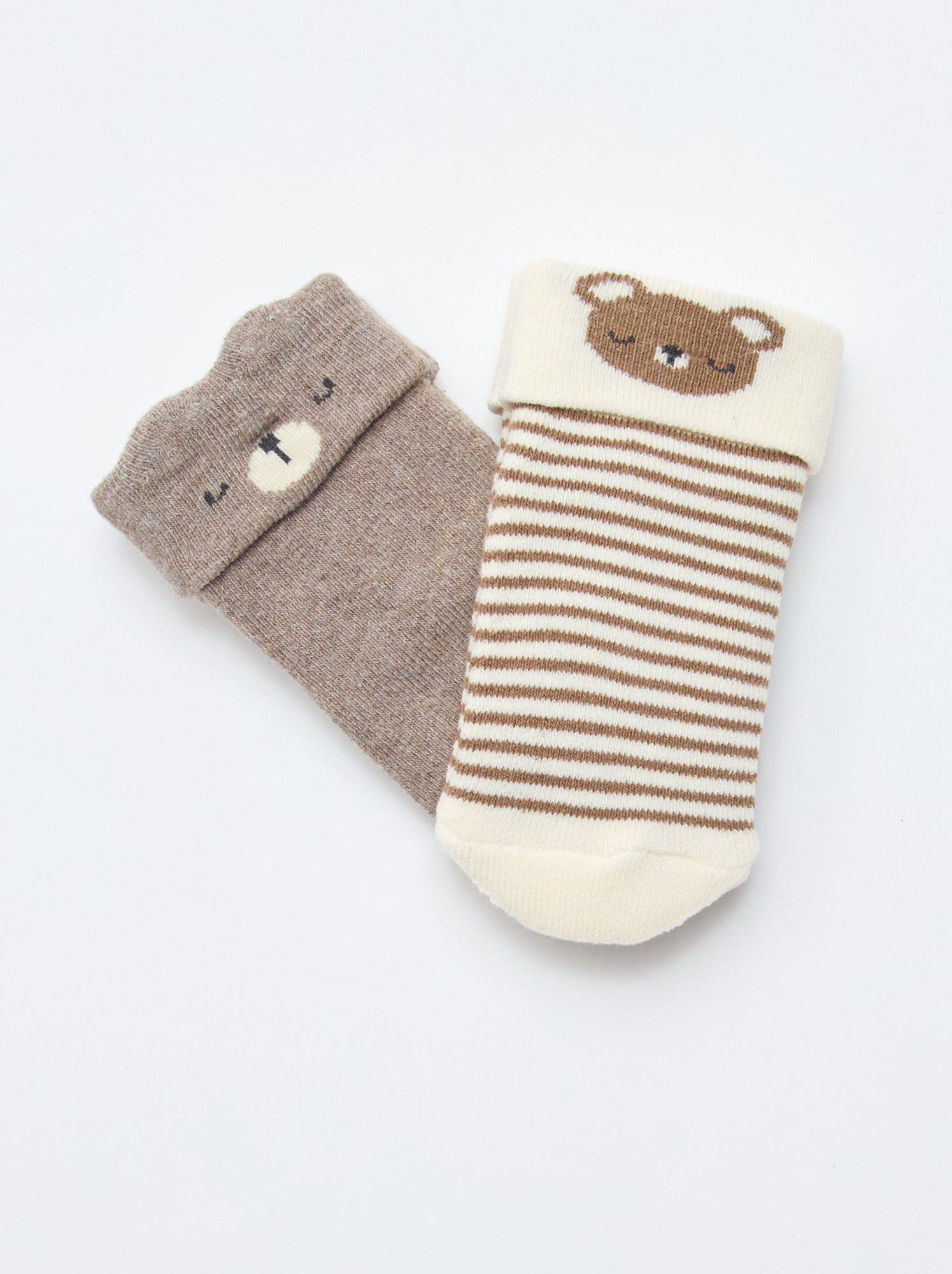 Lot de 2 paires de chaussettes naissance - Marron