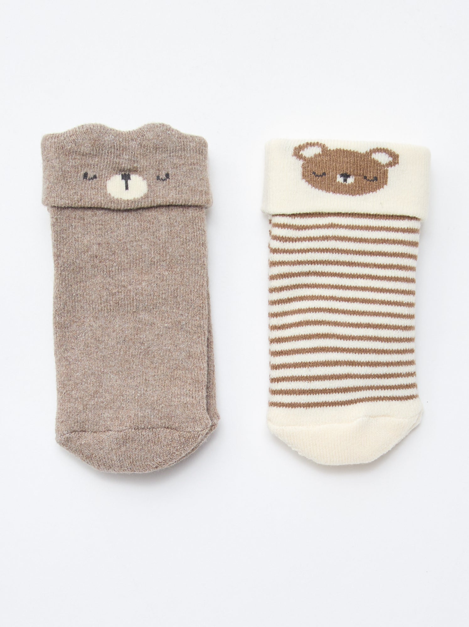 Lot de 2 paires de chaussettes naissance - Marron