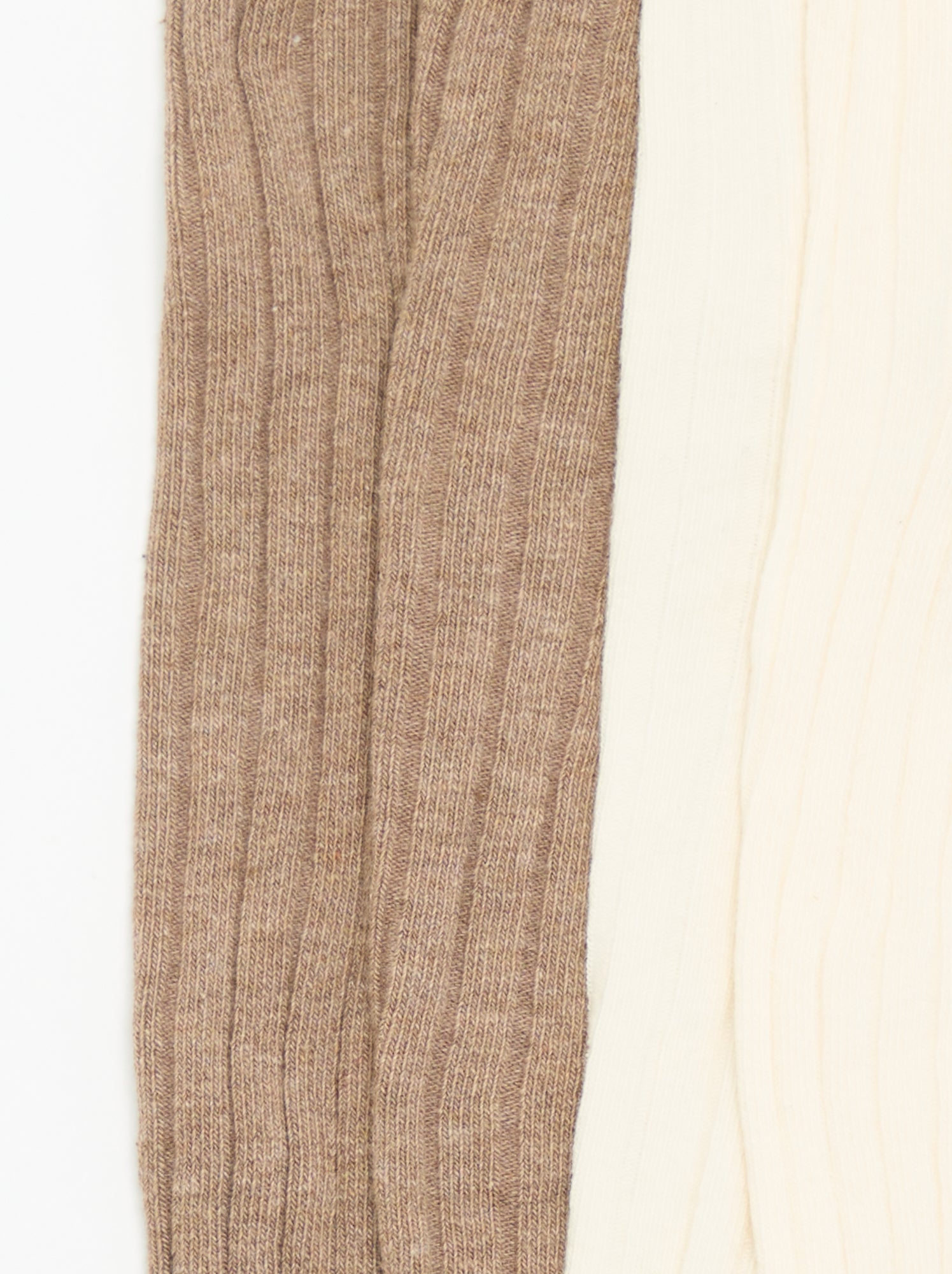 Lot de 2 paires de collants en maille côtelée - Marron