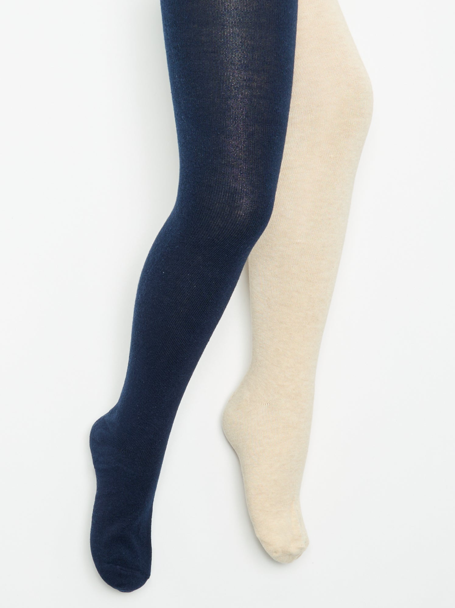 Lot de 2 paires de collants unies - Bleu