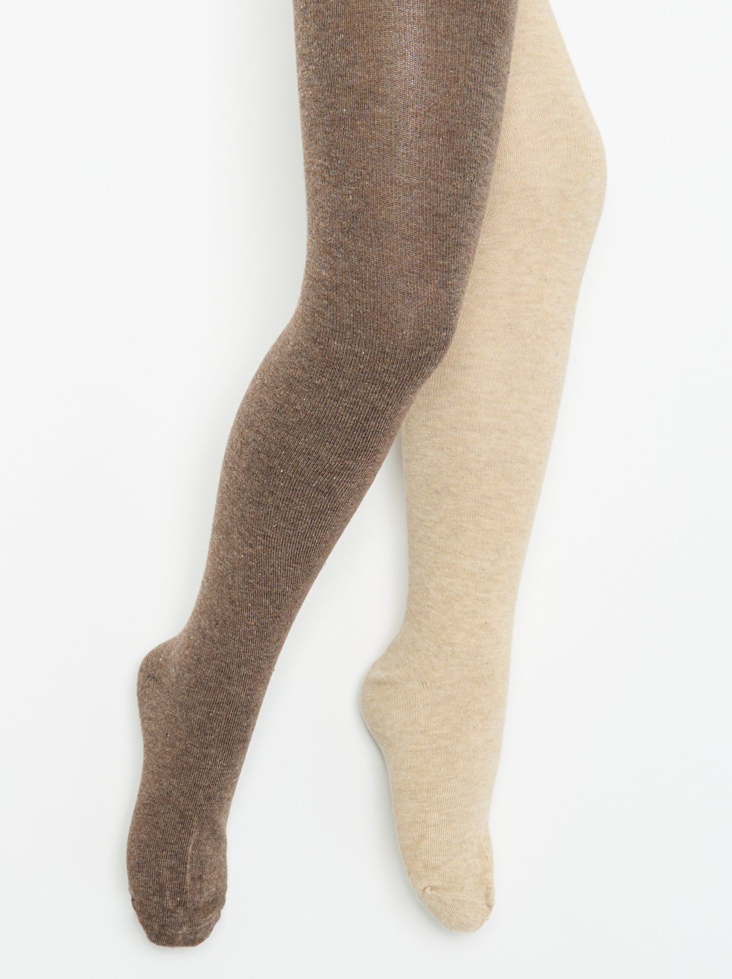 Lot de 2 paires de collants unies - Marron