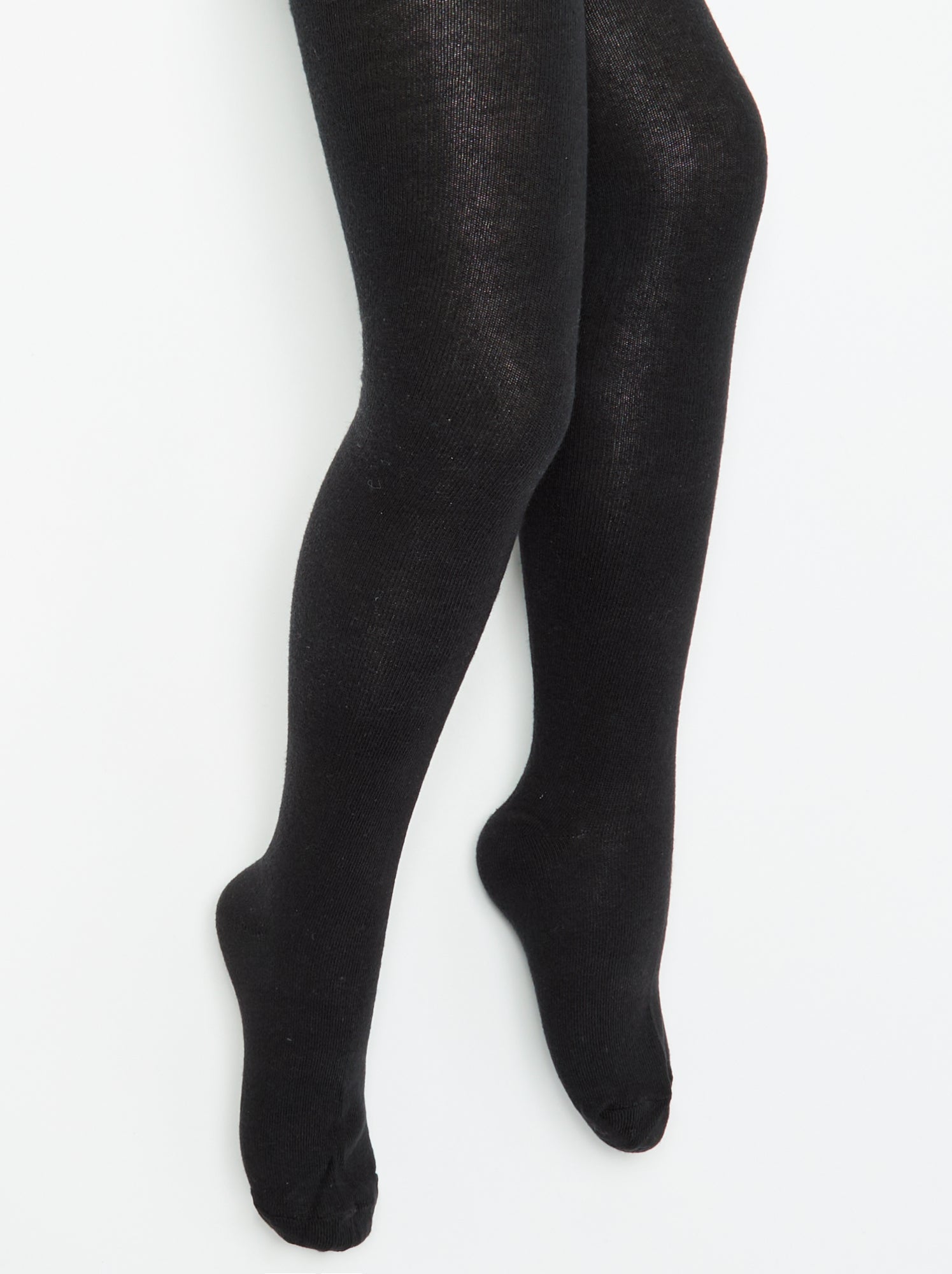 Lot de 2 paires de collants unies - Noir