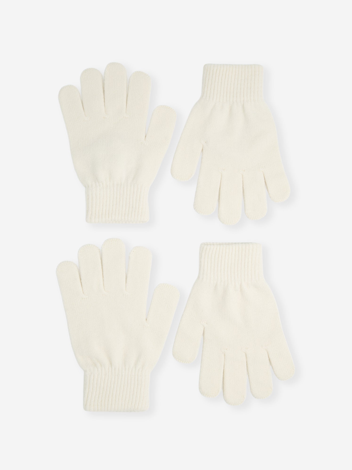 Lot de 2 paires de gants en maille - Beige